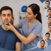 💙 **العلاج الطبيعي بعد إصابات العصب السابع**  شلل أو ضعف عضلات الوجه ي...