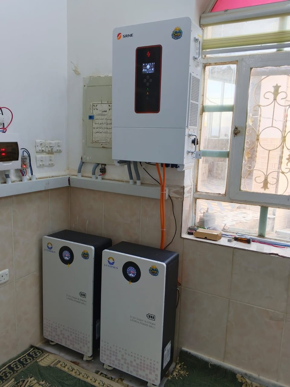 طاقة شمسية • إنفيرتر SRNE ١٦كيلو • بطاريات LVTopsun