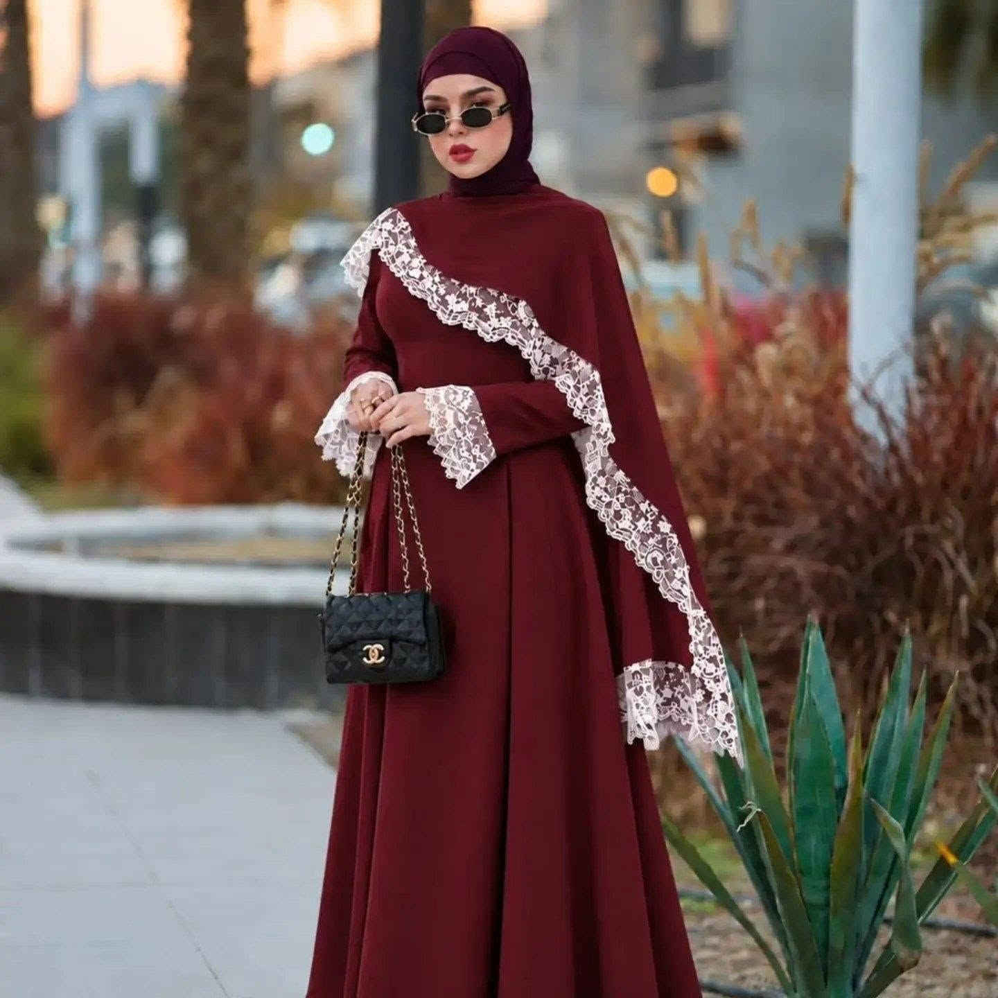 فستان وشاح • تركي ٢٠٢٧ • مقاسات ٣٨-٤٨