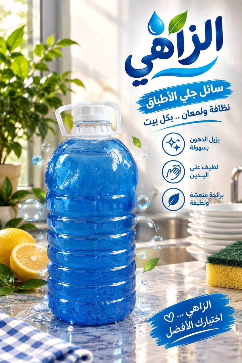 زاهي درجه اولى
بيه ثلاث احجام {3L _5L_10L}

نضافه وفوحان قويه 

سعر 3L ب3.000

سعر5Lب5.000

سعر 10Lب9.000

يوجد توصيل داخل الحديد 

للطلب والاستفسار *********** 
@الجميع

نص مكتوب في الصور:
- الزاهي سائل جلي الأطباق نظافة ولمعان .. بكل بيت النظافة تبدأ من أطباقك يزيل الدهون بسهولة لطيف على اليدين برائحة منعشة ولطيفة الزاهي ... اختيارك الأفضل
- الزاهي سائل جلي الأطباق نظافة ولمعان .. بكل بيت يزيل الدهون بسهولة لطيف على اليدين برائحة منعشة ولطيفة الزاهي ... ♡ اختيارك الأفضل
- الزاهي
- سائل جلي الأطباق
- نظافة ولمعان .. بكل بيت
- يزيل الدهون بسهولة
- لطيف على اليدين
- برائحة منعشة ولطيفة
- الزاهي ... ♡ اختيارك الأفضل
