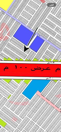 ١٠٠م • شارع ١٠٠ التجاري • مياه كهرباء مجاري