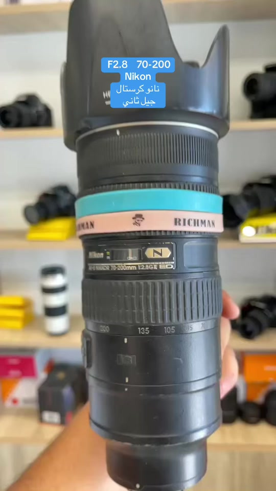 #nikon  زوم 70-200  f2.8 #نانو  نانو كرستال  للحجز ***********  متوفر توصيل 

نص مكتوب في الصور:
- F2.8 70-200 Nikon نانو كريستال جيل ثاني