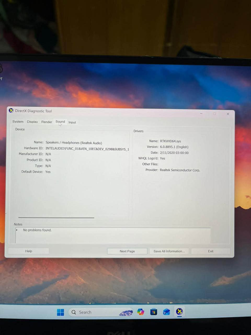 لابتوب للبيع
المواصفات
dell precision 5520 :الموديل
المعالج والجيل: انتل كور HQi7 الجيل السابع
كارت الشاشة: كارت شاشة خارجي 4GB NVIDIA
الذاكرة العشوائية: 16GB DDR 4+ كارت شاشه انتل داخلي 8GB
512 GB SSD :الذاكرة
حجم الشاشة: لمس 15.6 دقة الشاشة 4k

الشراي يجي خاص ويدلل ***********بي وتساب 

مكاني البصرة ابي الخصيب

نص مكتوب في الصور:
- Settings Find a setting System > About ijj j hbhb0781hb@gmail.com Home System Bluetooth & devices Network & internet Personalization Apps Accounts Time & language Gaming Accessibility Privacy & security Windows Update Storage 477 GB 133 GB of 477 GB used Graphics Card 4 GB Multiple GPUs installed Installed RAM 16.0 GB Speed: 2400 MHz Processor Intel(R) Core(TM) i7-7820HQ CPU @ 2.90GHz 2.90 GHz DESKTOP-DD902MG Precision 5520 Rename this PC Device specifications Copy Device name DESKTOP-DD902MG Processor Intel(R) Core(TM) i7-7820HQ CPU @ 2.90GHz (2.90 GHz) Installed RAM 16.0 GB (15.9 GB usable) Device ID 9D350608-9E16-43D4-8B1C-11868FA87048 Product ID 00330-50121-71514-AAOEM System type 64-bit operating system, x64-based processor Pen and touch Touch support with 10 touch points طقس بارد الآن Search
- System > About Device specifications Copy Device name DESKTOP-DD902MG Processor Intel(R) Core(TM) i7-7820HQ CPU @ 2.90GHz (2.90 GHz) Installed RAM 16.0 GB (15.9 GB usable) Device ID 9D350608-9E16-43D4-BB1C-11868FA87048 Product ID 00330-50121-71514-AAOEM System type 64-bit operating system, x64-based processor Pen and touch Touch support with 10 touch points Frequently Asked Questions How much GPU memory (VRAM) do I need? What happens if my storage is full? What's the difference between storage and cloud storage? Am I running the latest version of the Windows operating system? What is the latest Windows version? Why should I keep Windows updated? Related links Domain or workgroup System protection Advanced system settings
- DirectX Diagnostic Tool
- System Display Render Sound Input
- DirectInput Devices
- Device Name Status Controller ID Vendor ID Product ID Force Feedback Driver
- Mouse Attached n/a n/a n/a n/a n/a
- Keyboard Attached n/a n/a n/a n/a n/a
- Intel(R) HID Event Filter Attached 0 0x8087 0x0A1E n/a
- Touchscreen Attached 0 0x04F3 0x24A1 n/a
- 2.4G Receiver Attached 0 0x3554 0xFC03 n/a
- Input Related Devices
- USB Devices
- PS/2 Devices
- Notes
- No problems found.
- Help Next Page Save All Information... Exit
- Search
- DELL
- DirectX Diagnostic Tool System Display Render Sound Input Device Name: Speakers / Headphones (Realtek Audio) Hardware ID: INTELAUDIO\FUNC_01&VEN_10EC&DEV_0298&SUBSYS_1 Manufacturer ID: N/A Product ID: N/A Type: N/A Default Device: Yes Drivers Name: RTKVHD64.sys Version: 6.0.8895.1 (English) Date: 2/11/2020 03:00:00 WHQL Logo'd: Yes Other Files: Provider: Realtek Semiconductor Corp. Notes No problems found. Help Next Page Save All Information... Exit Search
- DirectX Diagnostic Tool System Display Render Sound Input Device Name: Intel(R) HD Graphics 630 Manufacturer: Intel Corporation Chip Type: Intel(R) HD Graphics Family DAC Type: Internal Device Type: Full Display Device Approx. Total Memory: 8245 MB Display Memory (VRAM): 128 MB Shared Memory: 8117 MB DirectX Features DirectDraw Acceleration: Enabled Direct3D Acceleration: Enabled AGP Texture Acceleration: Enabled DirectX 12 Ultimate: Disabled Drivers Main Driver: igdumdim64.dll,igd10iumd64.dll,igd10i Version: 31.0.101.2127 Date: 11/13/2023 03:00:00 WHQL Logo'd: Yes Direct3D DDI: 12 Feature Levels: 12_1,12_0,11_1,11_0,10_1,10_0,9_3, Driver Model: WDDM 3.1 Notes No problems found. Help Next Page Save All Information... Exit Type here to search