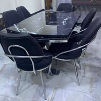 ميز طعام  تركي اخو الجديد  مع ستة كراسي ( جام ) يتكبر ويصغر  قياس    ط...