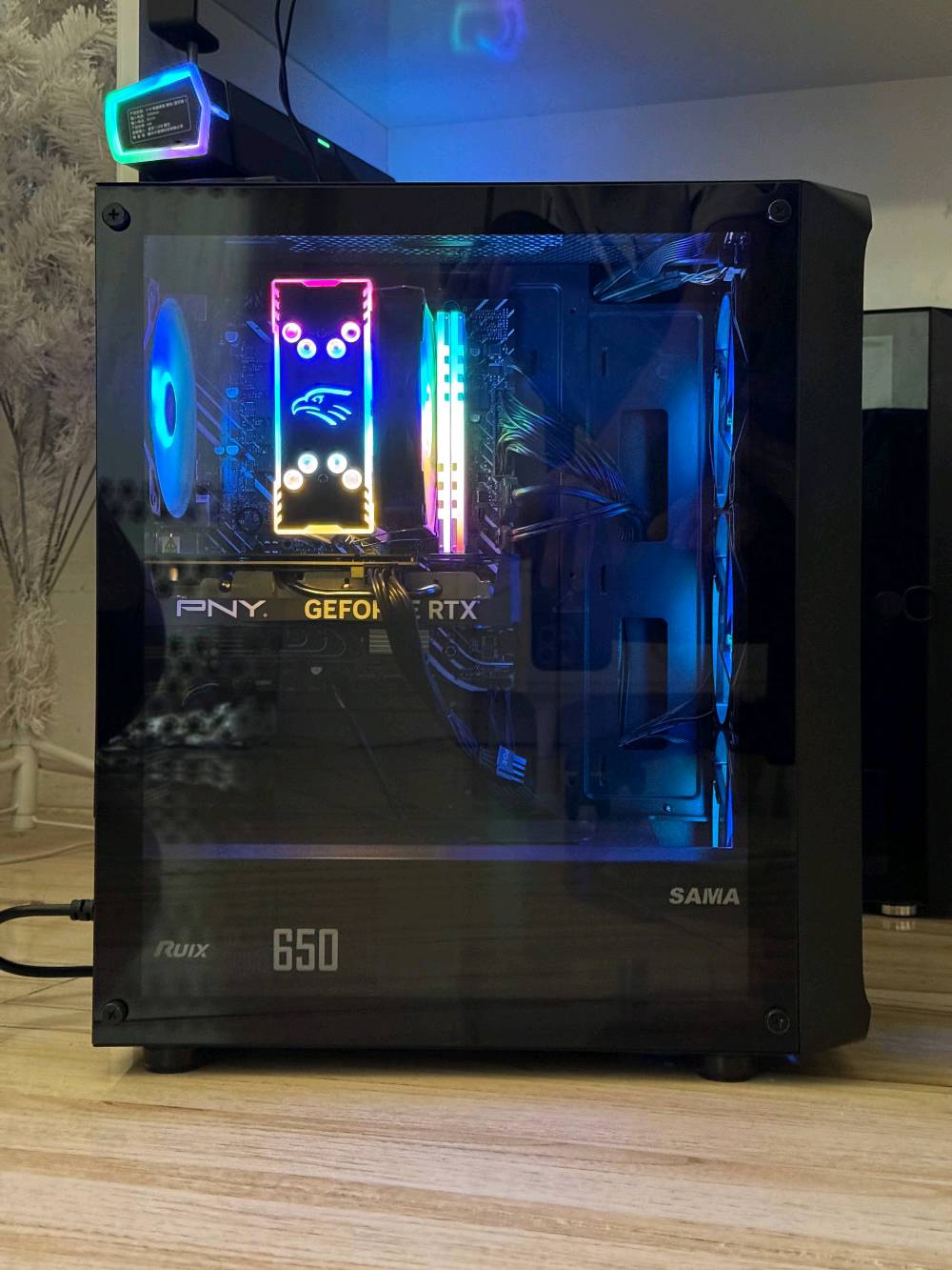 كيس حاسبه للبيع 
قطع مستخدمه نظيفه جدا 
اداء قوي 

المواصفات : 
PNY RTX 4060 8GB 
Ci5 14400F
ASUS PRIME H610M K ARGB
RAM 16GB(8*2) 3200MHZ 
SAMSUNG SSD SATA 512GB 
PSU 650W RUIX 
كيس مع ٤ فانات + مبرد هوائي 

ضمان فحص 
السعر  1،090 الف
مليون و 90 الف