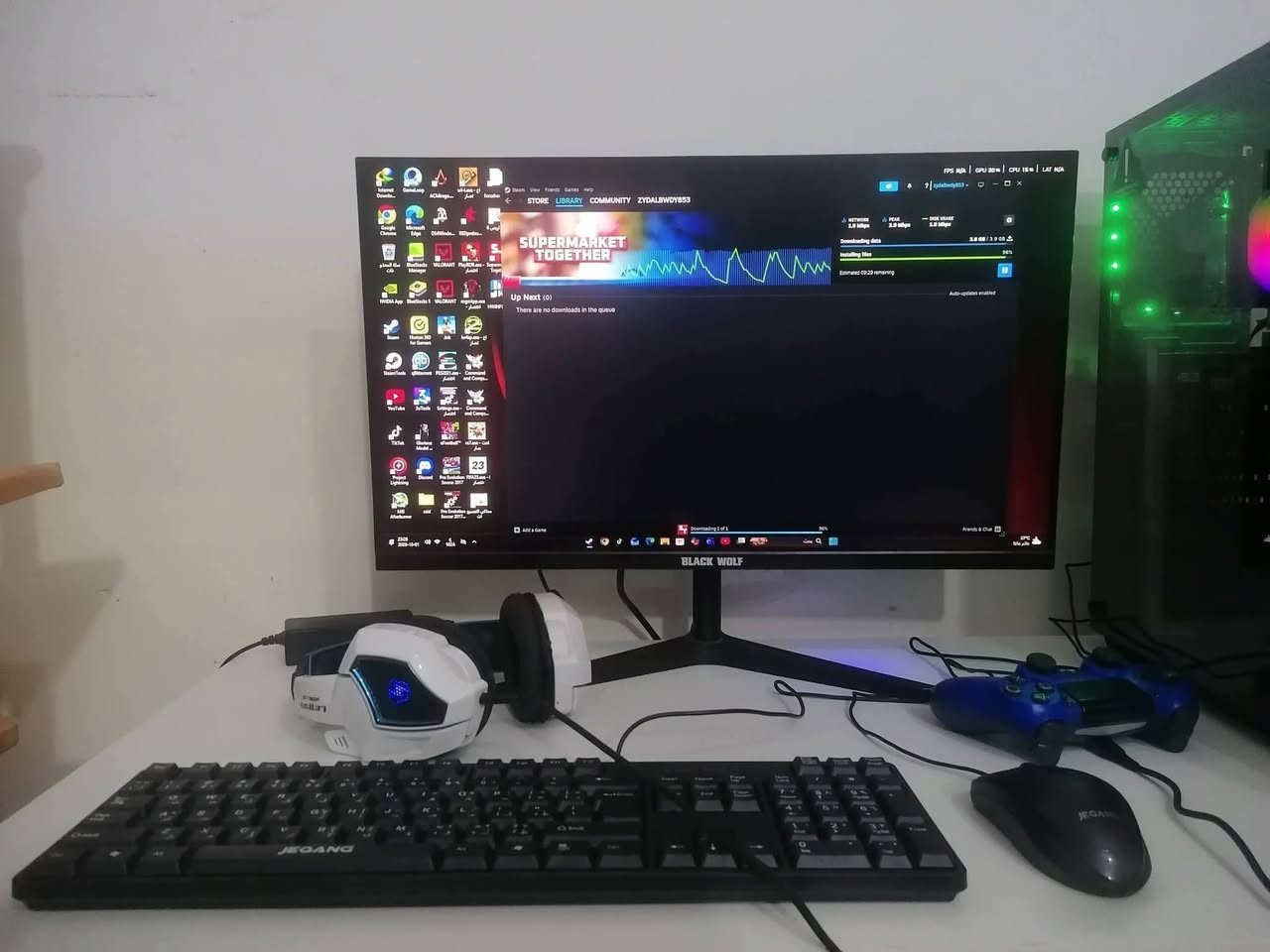سيت اب كامل • RX580 ٨جيجا • شاشة ٢٤ ١٦٥هرتز