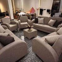 قنفات 10مقاعد جديد 🛋️ تفاصيل التخم – 5 قطع / 10 مقاعد: ▪️ قنفتين 3 نفر...