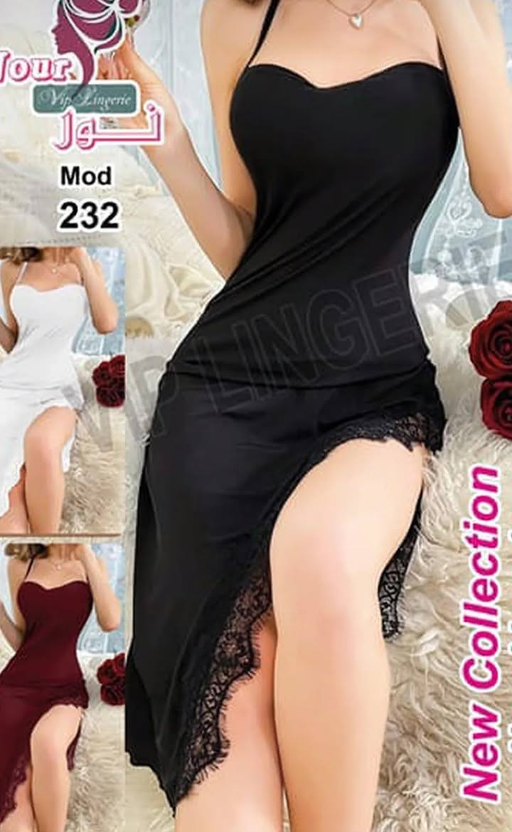 ملابس نوم نسائيه درجه اولى القطعه ب٦ جديد غير مستخدم ***********

نص مكتوب في الصور:
- Eto
- لانجيري
- Your Vip Lingerie
- تنول
- Mod
- 232
- VIP LINGERIE
- New Collection
- كيان Lingerie لانجيري MOI 209 زبرة