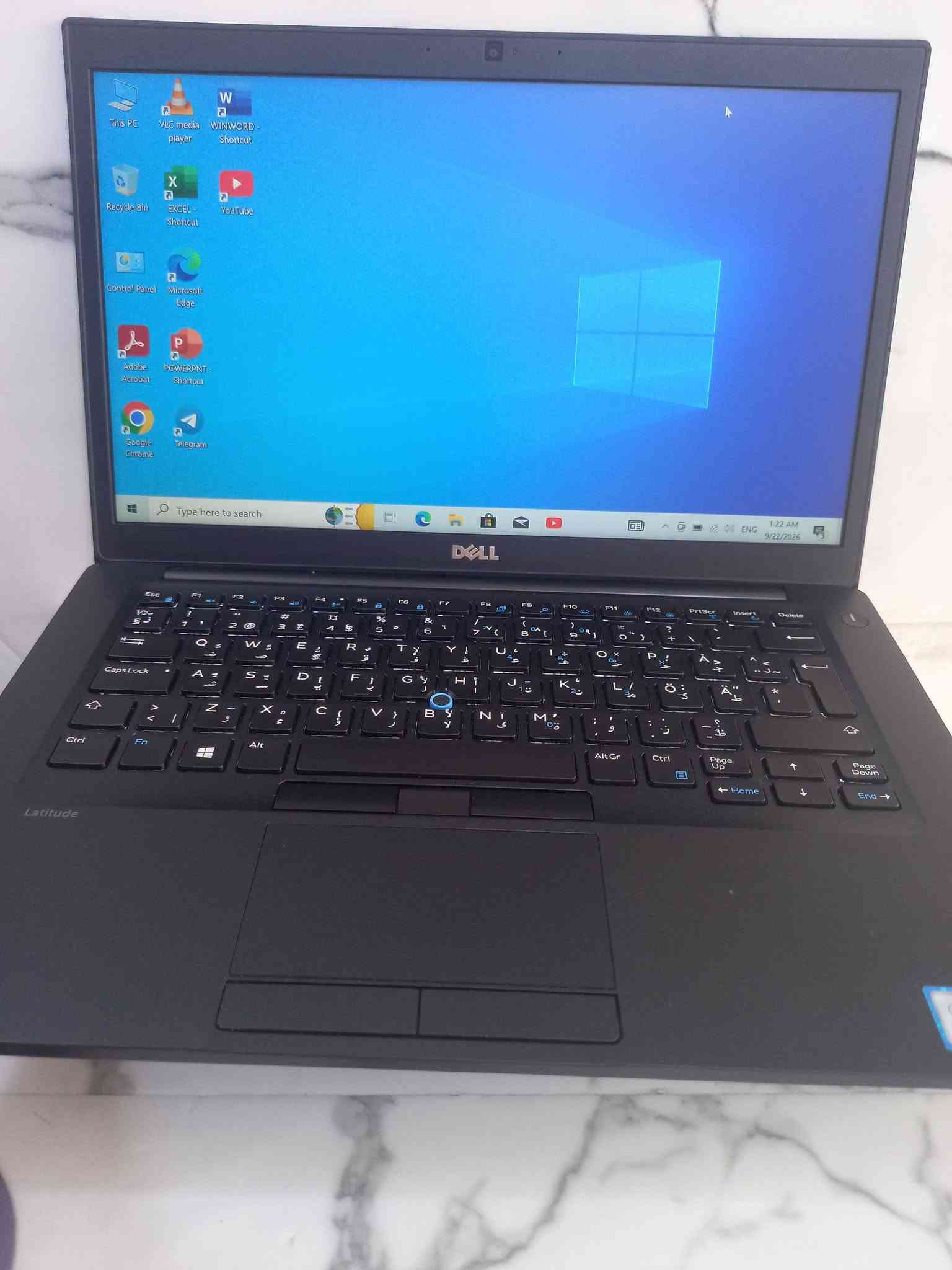 لابتوب دل 7480 dell
المعالج كور اي 5 الجيل 6
الهارد    256 ssd 
الرام 8.  ddr4 
كارت الشاشة  4  شير 
حجم الشاشة  14 
الشاحنة اصلية 
يحتوي على منفذ تايب سي للشحن او نقل البيانات
نظام التشغيل ويندوز 10 عربي انكليزي 
الملحقات شاحنة وجنطة 
السعر  190
***********
***********
يوجد توصيل

متوفر 
تتوفر مجموعة لابتوبات بأسعار مناسبة ومواصفات

نص مكتوب في الصور:
- About Your PC is monitored and protected. See details in Windows Security Device specifications Device name DESKTOP-T5RT2CS Processor Intel(R) Core(TM) i5-6300U CPU @ 2.40GHz 2.50 GHz Installed RAM 8.00 GB (7.89 GB usable) Device ID 1D609802-1144-414D-BE41-87BAACCF46AB Product ID 00330-51182-94916-AAOEM System type 64-bit operating system, x64-based processor Pen and touch No pen or touch input is available for this display Copy Rename this PC
- Task Manager File Options View Processes Performance App history Startup Users Details Services Short CPU 1% 1.24 GHz Memory 2.0/7.9 GB (25%) Disk 0 (C: D:) SSD 1% Wi-Fi Wi-Fi S: 0 R: 0 Kbps GPU 0 Intel(R) HD Graphics 520 0% CPU Intel(R) Core(TM) i5-6300U CPU @ 2.40GHz % Utilization 100% 60 seconds 0 Utilization 1% Speed 1.24 GHz Base speed: 2.50 GHz Sockets: 1 Cores: 2 Processes 154 Threads 1511 Handles 53742 Logical processors: 4 Virtualization: Enabled Up time L1 cache: 128 KB 0:00:52:44 L2 cache: 512 KB L3 cache: 3.0 MB Fewer details Open Resource Monitor ENG
- Task Manager File Options View Processes Performance App history Startup Users Details Services CPU 3% 1.13 GHz Memory 2.0/7.9 GB (25%) Disk 0 (C: D:) SSD 2% Wi-Fi Wi-Fi S: 8.0 R: 88.0 Kbps GPU 0 Intel(R) HD Graphics 520 0% Disk 0 (C: D:) SAMSUNG MZVLW256HEHP-000L7 Active time 100% 60 seconds Disk transfer rate 0 100 KB/s 60 seconds 0 Active time 2% Average response time 5.1 ms Read speed 36.2 KB/s Write speed 185 KB/s Capacity: 239 GB Formatted: 239 GB System disk: Yes Page file: Yes Type: SSD Fewer details Open Resource Monitor here to search ENG 1:21 AM 9/22/2026
- Task Manager File Options View Processes Performance App history Startup Users Details Services GPU Intel(R) HD Graphics 520 CPU 1% 0.93 GHz Memory 2.0/7.9 GB (25%) Disk 0 (C: D:) SSD 0% Wi-Fi Wi-Fi S: 0 R: 0 Kbps GPU 0 Intel(R) HD Graphics 52 1% 3D 1% Copy 0% Video Decode 0% Video Processing 0% Shared GPU memory usage 3.9 GB Utilization 1% GPU Memory 0.1/3.9 GB Shared GPU memory 0.1/3.9 GB Driver version: 30.0.101.1338 Driver date: 1/20/2022 DirectX version: 12 (FL 12.1) Physical location: PCI bus 0, d... Fewer details Open Resource Monitor Type here to search 1:22 AM 9/22/2026