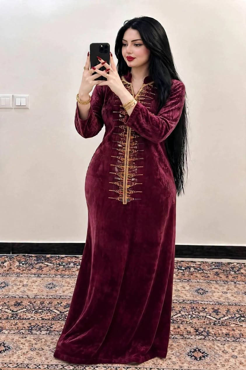 گلابية خليجي • مخمل سوبر سوفت • مقاسات L-XXXL