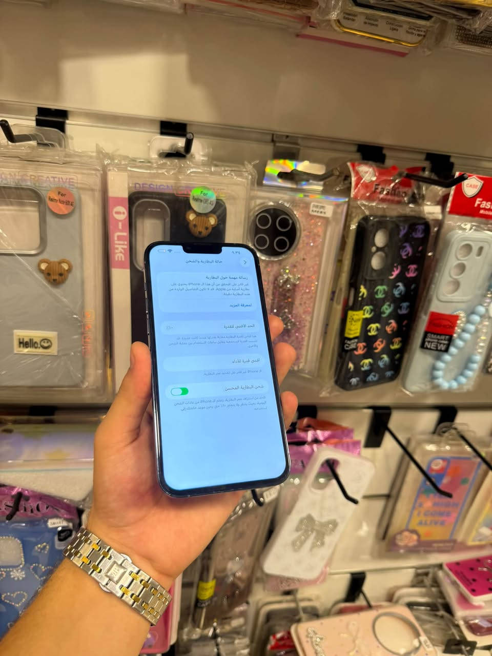 عرض 🔥
آيفون 13 برو ماكس 
ذاكره 512👌🏻
بطاريه 100 
مبدل شاشه وكاله فيس إيدي شغال 
السعر 390🔥
هاتف ***********
وات***********

نص مكتوب في الصور:
- حالة البطارية والشحن
- رسالة مهمة حول البطارية
- غير قادر على التحقق من أن هذا الـ iPhone يحتوي على بطارية أصلية من Apple. قد لا تكون التفاصيل الواردة من هذه البطارية دقيقة.
- لمعرفة المزيد
- الحد الأقصى للقدرة
- هذا قياس لكفاية البطارية مقارنة بقدرتها عندما كانت جديدة. قد تسبب القدرة المنخفضة تقليل ساعات الاستخدام بين عملية الشحن والأخرى.
- أقصى قدرة للأداء
- لا يدعم iPhone غير قادر على تحديد عمر البطارية.
- شحن البطارية المحسن
- للحد من استنزاف عمر البطارية، يتعلم الـ iPhone من عادات الشحن اليومية بحيث ينتظر ولا يتجاوز ۸۰٪ حتى يكون موعد حاجتك إلى استخدامه
- حول
- < iPhone
- < 26.6.2
- iPhone 13 Pro Max
- MLFE3LL/A
- CP4NH9KXL2
- الاسم
- إصدار iOS
- اسم الطراز
- رقم الطراز
- الرقم التسلسلي
- سجل تاريخ القطع والخدمة
- الأغاني
- الفيديوهات
- الصور
- متوفرة
- السعة
- ٢
- ٥١٢ غ.ب.
- ٤٩٢,٢ غ.ب.
- عنوان Wi-Fi
- AC:49:DB:80:42:90
- Bluetooth
- AC:49:DB:7C:60:24