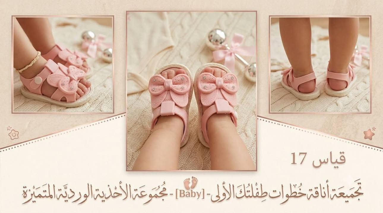 احذية اطفال

نص مكتوب في الصور:
- 27
- 26
- قياس 17 تجميعة أناقة خطوات طفلتك الأولى - [Baby] - مجموعة الأحذية الوردية المتميزة