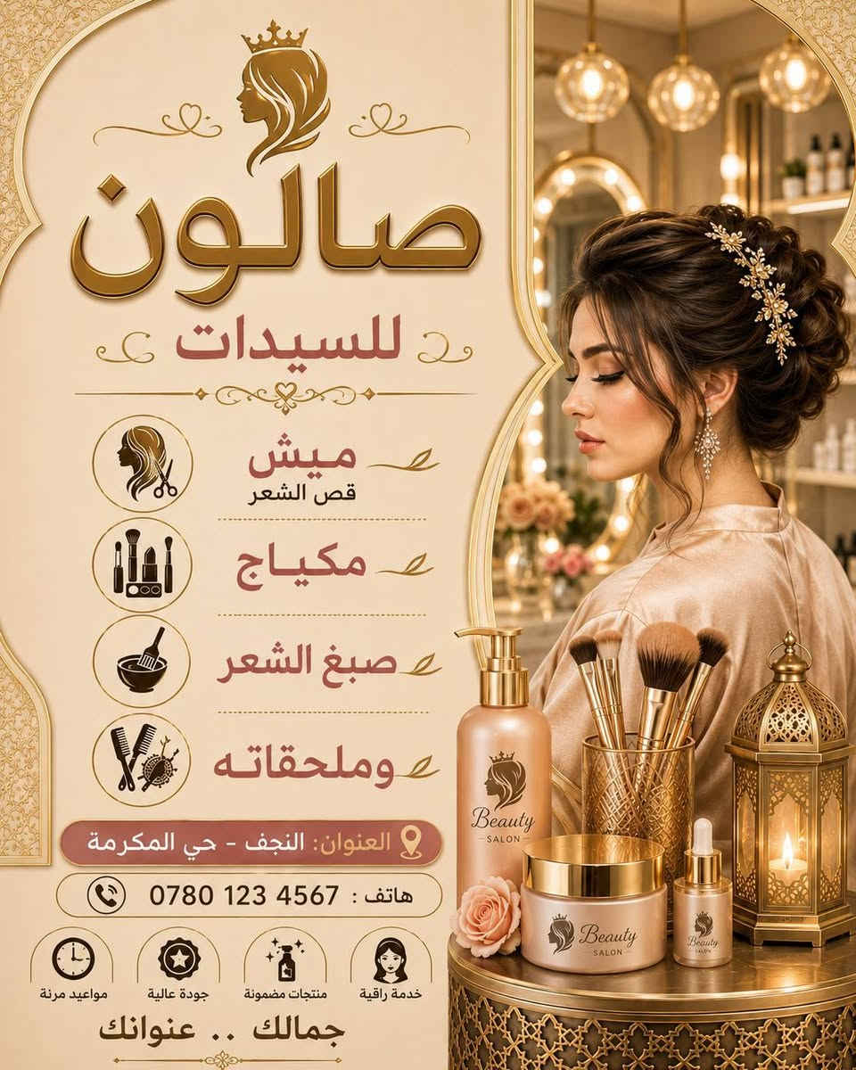 إلي يريد تصميم بوست يرسل العنوان المحل وعنوان الدلاله مثلاً مكان حي ميسان ورقم الهاتف السعر ( 5000) فقط@
