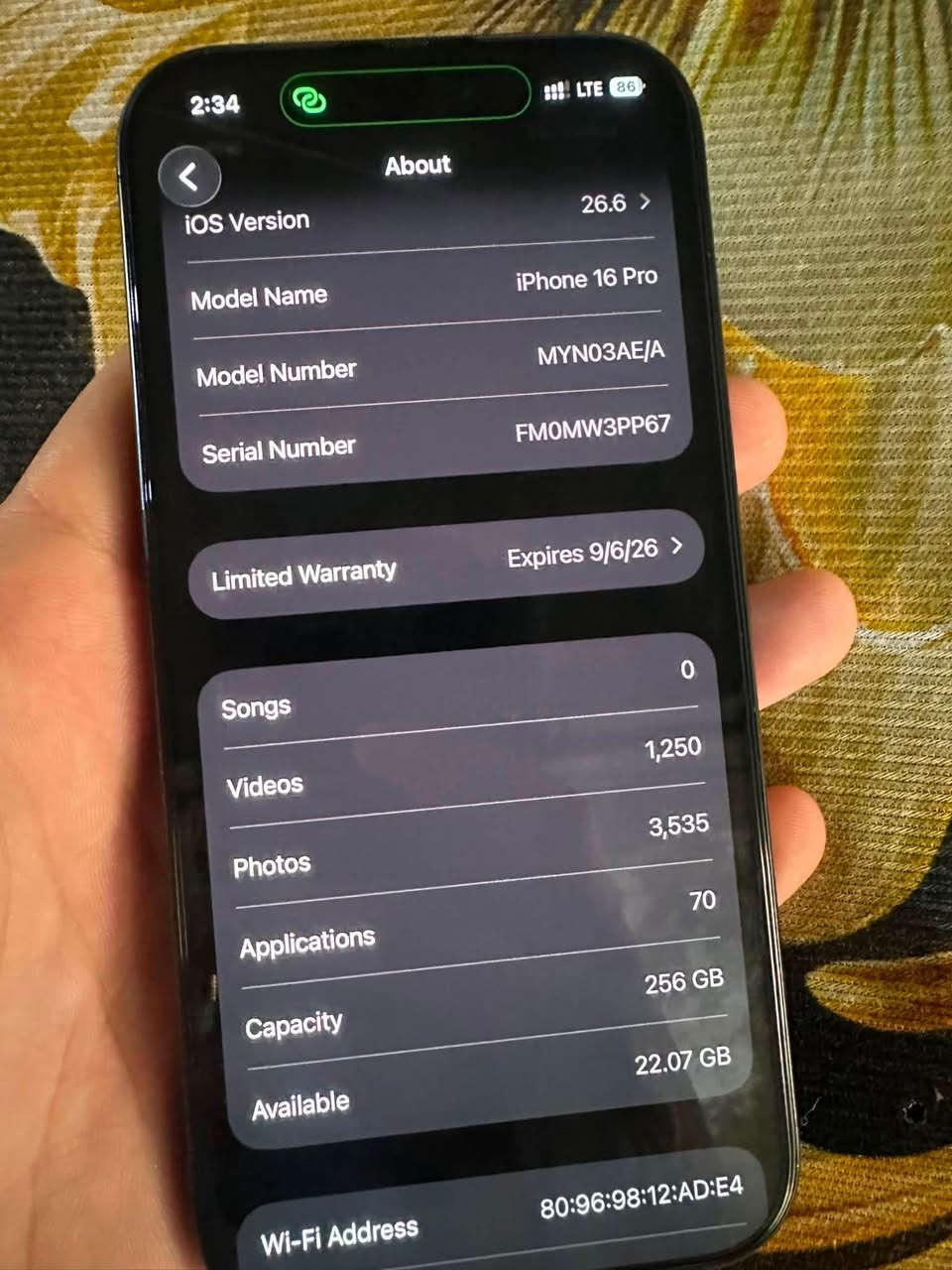 السلام عليكم 16 برو للبيع الجهاز كلش نظيف
جهاز كامل غراض وياها كارتون كامل غراض 256g بطاريه 94% سيم واحد الجهاز شرط كلش نظيف بدون تبديل ايي قطعه منها السعر مليون و 300 الف رقم ***********
