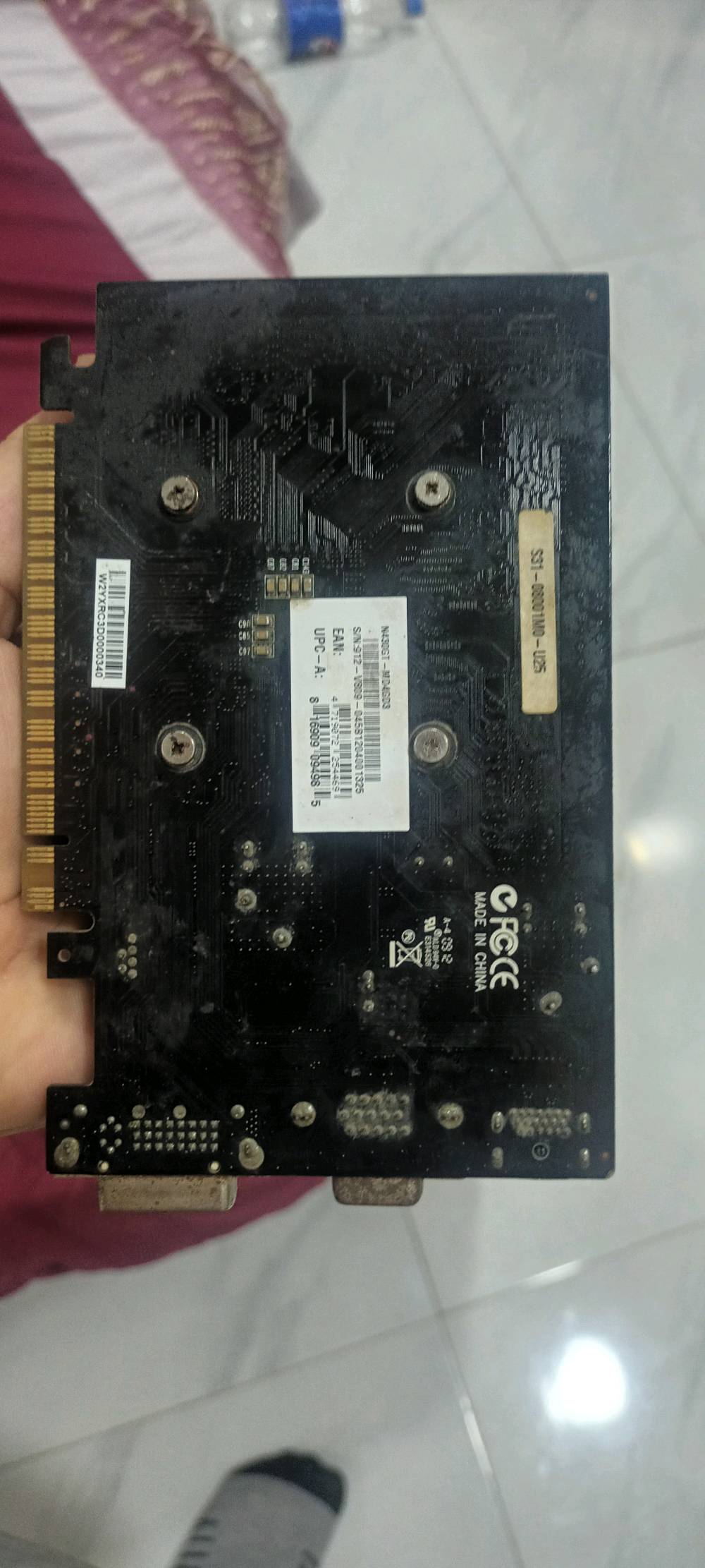 ​للبيع: كرت شاشة MSI GeForce GT 430 (سعة 4 جيجا)
​المواصفات:
​الموديل: MSI N430GT-MD4GD3  
​سعة الذاكرة: 4GB DDR3  
​ناقل الذاكرة: 128-bit
​المنافذ: HDMI / DVI / VGA
​الحالة: مستعمل وشغال بشكل ممتاز