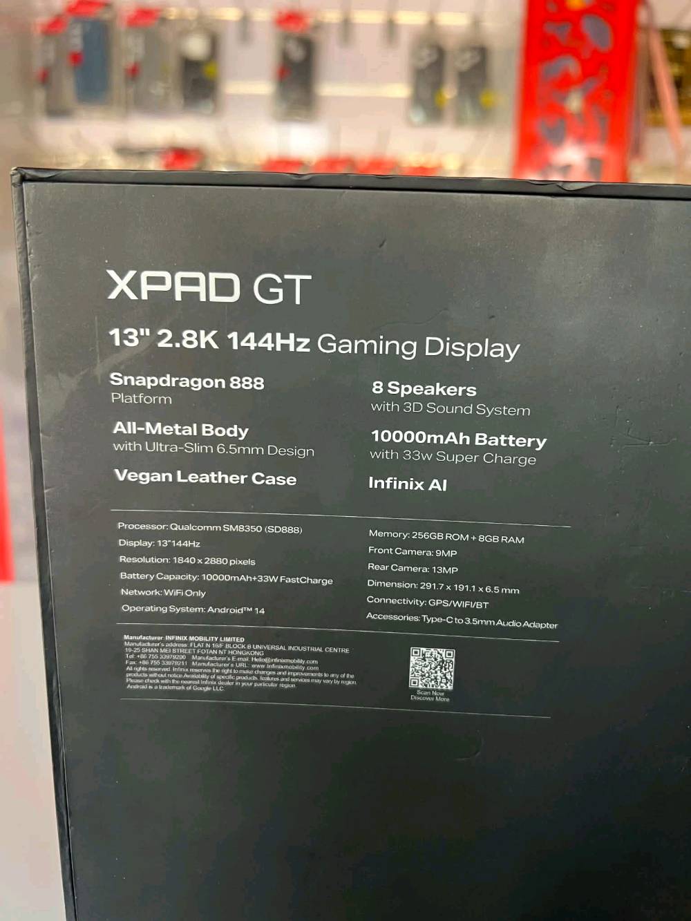 ايباد  غير مستخدم جديد Infinix XPAD GT 
الشاشة 13 بوصة بدقة 2.8k 144 هرتز
الذاكرة وتخزين 8 رام التخزين 256
البطارية 10,000
السعر 500 الف