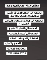حملة الامام المهدي • النجف الاشرف • كربلاء المقدسة