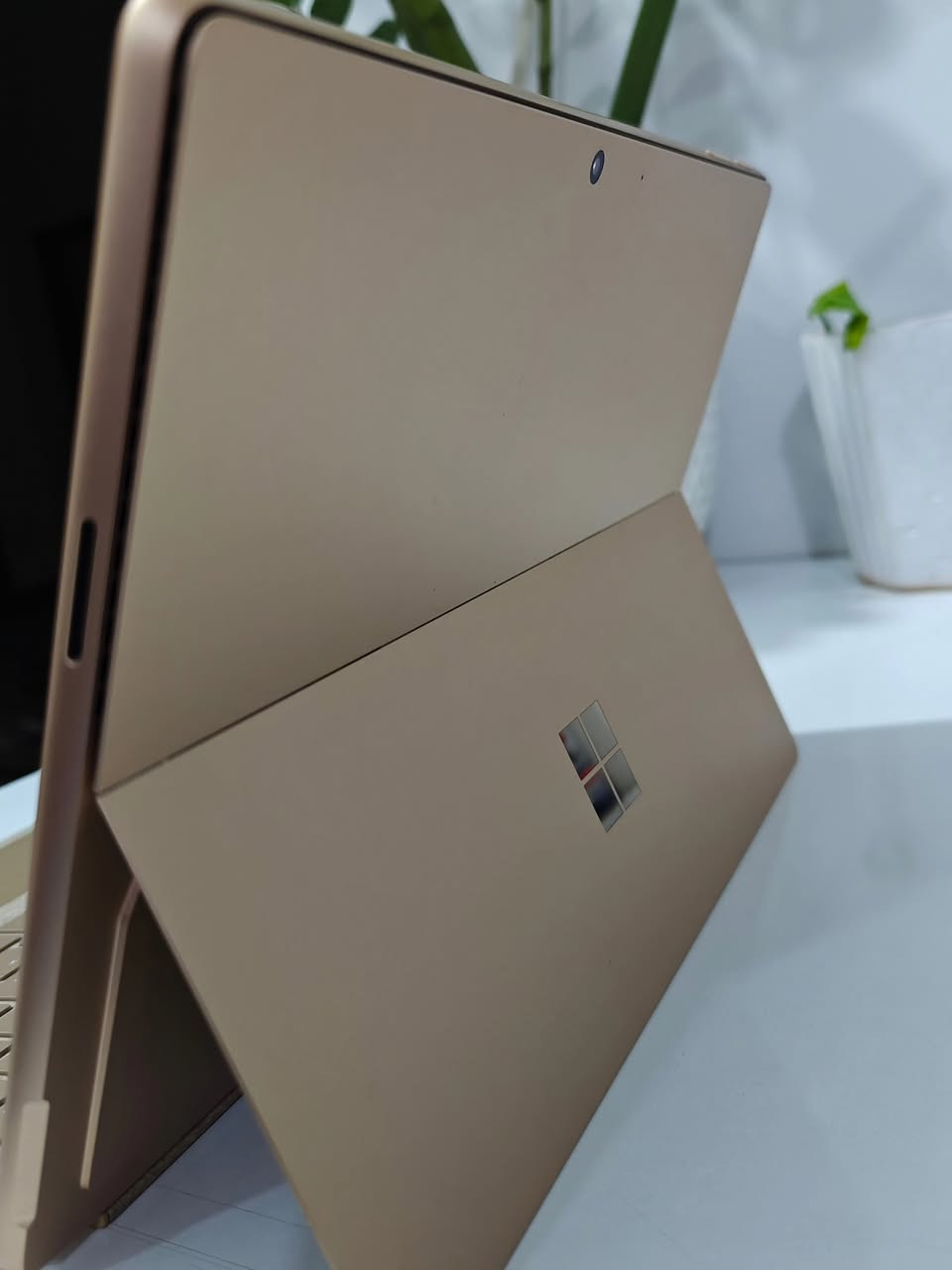 🌟 للبيع: أحدث جيل من سيرفس برو - Microsoft Surface Pro 11 (Copilot+ PC)

*اللون الذهبي المميز

* المعالج: Qualcomm Snapdragon X Plus بـ 10 أنوية، مع وحدة NPU للذكاء الاصطناعي (أداء فائق وسرعة استجابة).
* الذاكرة (RAM): سعة 16GB LPDDR5x لأداء سلس في تعدد المهام.
* التخزين: 512GB SSD (فائق السرعة وقابل للإزالة/التطوير).
* الشاشة: شاشة لمس PixelSense Flow مقاس 13 بوصة، دقة 2.8K (2880x1920)، بمعدل تحديث 120Hz لتجربة بصرية فائقة السلاسة.
* البطارية: عمر بطارية استثنائي يصل إلى 14-15 ساعة من الاستخدام المتواصل.
* الكاميرا: كاميرا أمامية بدقة 1440p (Quad HD) وكاميرا خلفية 10MP تدعم تصوير 4K.
* الاتصال: يدعم أحدث تقنيات Wi-Fi 7 ومنفذي USB-C (USB4).
* نظام التشغيل: Windows 11 Pro الأصلي.
* خاصية Face-ID 
* الحالة : نظيف جدا بدون بوكس
* البطارية 🔋: مشحون 4 مرات

السعر : 
1- الجهاز فقط 1،450،000
2- مع كيبورد اصلي 1،600،000
3- مع كيبورد و قلم اصليات 1،675،000

للتواصل والاستفسار: ***********

* ضمان اسبوعين

https://t.me/epic_store2
------------------------------
ملاحظة للمشتري: الجهاز مثالي للمهندسين، المبرمجين، والطلاب، خاصة مع سهولة فكه وتطوير قرص التخزين فيه.

نص مكتوب في الصور:
- System > About
- Storage
- 477 GB
- 65 GB of 477 GB used
- Graphics Card
- 128 MB
- Qualcomm(R) Adreno(TM)
- X1-85 GPU
- Installed RAM
- 16.0 GB
- Processor
- Snapdragon(R) X 10-
- core X1P64100 @ 3.40
- GHz
- 3.42 GHz
- DESKTOP-5PVL5SD
- Microsoft Surface Pro, 11th Edition
- Device specifications
- Device name DESKTOP-5PVL5SD
- Processor Snapdragon(R) X 10-core X1P64100 @ 3.40 GHz 3.42 GHz
- Installed RAM 16.0 GB (15.6 GB usable)
- Device ID 994F0576-3DA2-4CDA-AD43-418888A89223
- Product ID 00356-06318-91051-AAOEM
- System type 64-bit operating system, ARM-based processor
- Pen and touch Pen and touch support with 10 touch points
- Related links Domain or workgroup System protection Advanced system settings
- Windows specifications
- Edition Windows 11 Home
- Version 24H2
- Installed on 7/16/2026
- OS build 26100.4652
- Serial number DF36WKR24383KV
- Search
- Home
- Insert
- PrntScrn
- Delete
- 12:22 AM
- 8/15/2026
- Esc
- Tab
- Q
- W
- E
- R
- T
- Y
- U
- I
- O
- P
- A
- S
- D
- F
- G
- H
- J
- K
- L
- Z
- X
- C
- V
- B
- N
- M
- Alt