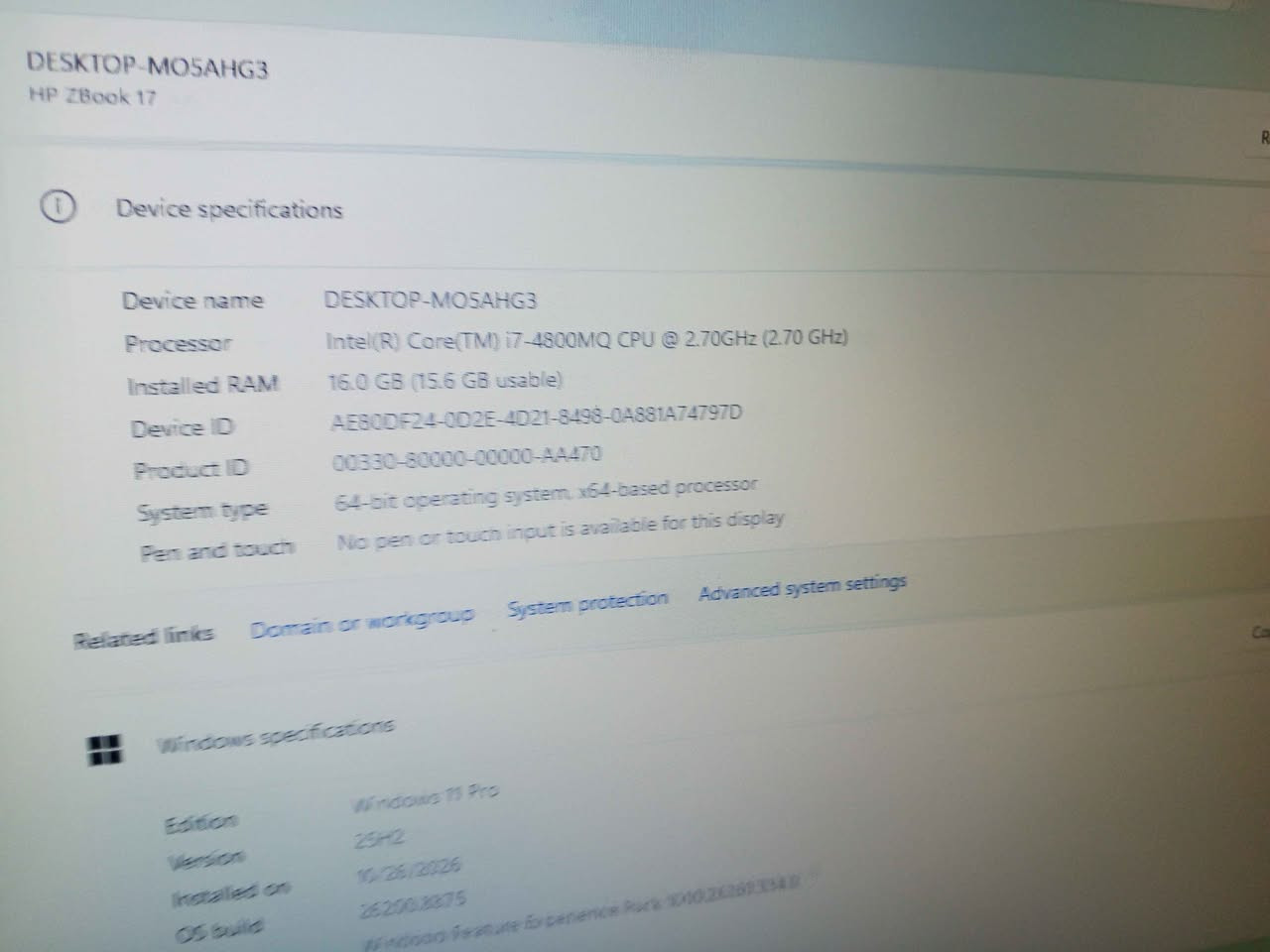 HP ZBook • شاشة ١٧ • هارد ٢٥٦ SSD