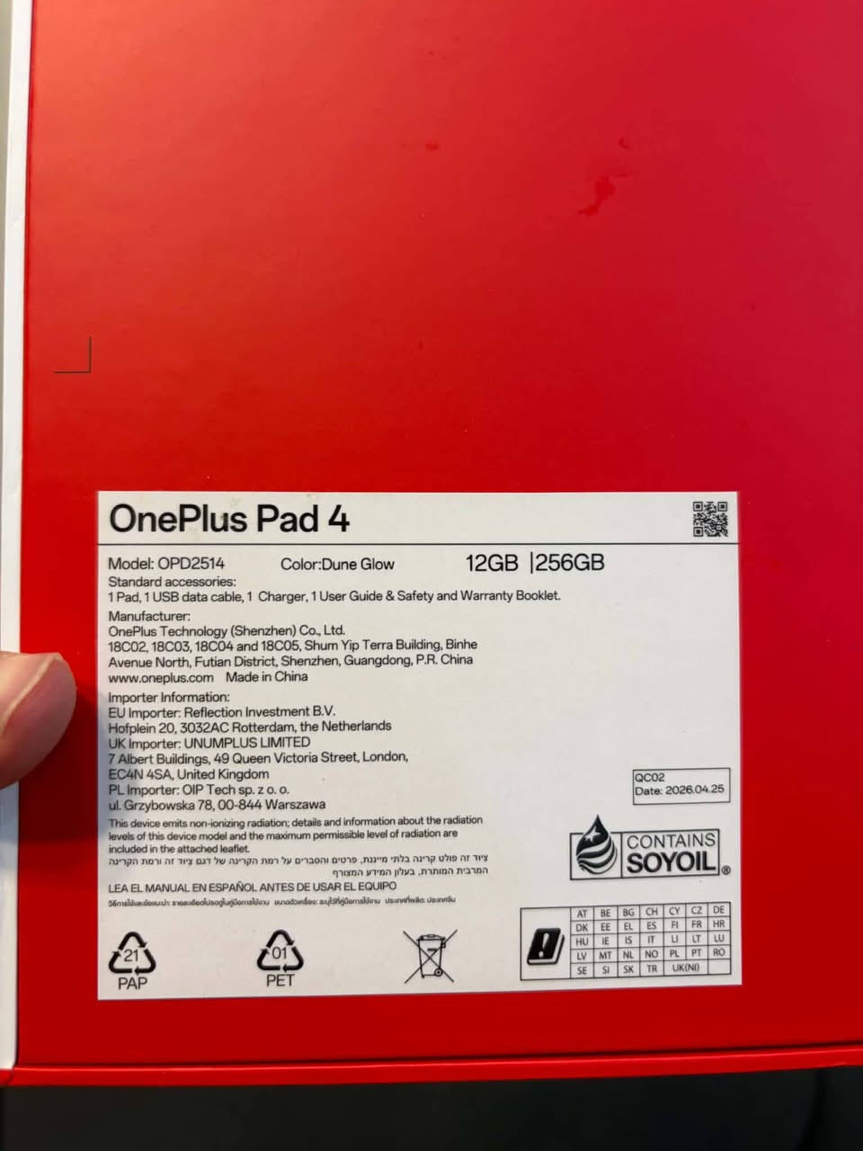 OnePlus Pad 4
فلاكشب معالجSnapdragon® 8 Elite Gen 5 
شاشه 144 هيرتز 
شاحن 80 واط
دقه الشاشه 3.5k
جميع الالعاب 120 فريم 
السعر 875 وبي مجال حك الجيه 
*********** بغداد الكسره
نضافه 100 ذاكرة 256 عشوائيه12
