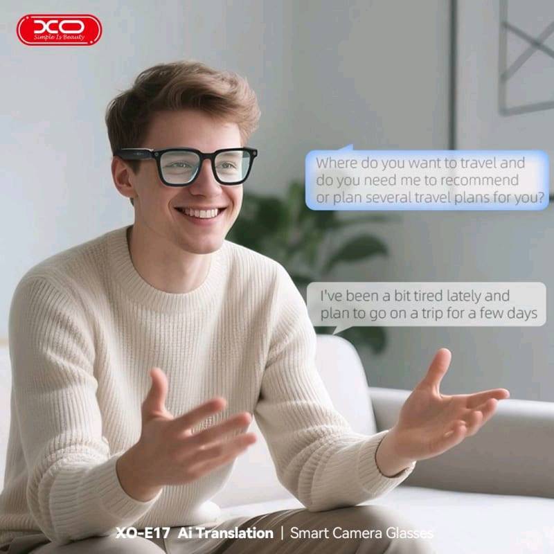 النظارات الذكية المدعومة بالذكاء الاصطناعي (XO-E17 AI Smart Glasses) من إنتاج شركة XO. تجمع هذه النظارة بين التقاط الوسائط، المساعد الصوتي الرقمي، وتجربة الاستماع المفتوحة.

 المواصفات التقنية الرئيسية

 الكاميرا والتصوير: تأتي النظارة مزودة بمستشعر كاميرا بدقة 8 ميجابكسل (بمستشعر IMX219 4P) لالتقاط الصور الثابتة وتسجيل الفيديوهات بشكل مباشر.
الذاكرة الداخلية: مساحة تخزين مدمجة بحجم 2 جيجابايت لحفظ لقطاتك قبل نقلها للتطبيق.
 الاتصال اللاسلكي: تدعم تقنية Bluetooth 5.3 لضمان استقرار الاتصال وسرعته مع الهواتف الذكية.
 الوزن والمواد: إطار خفيف الوزن للغاية يبلغ 42 غراماً فقط، مصنوع من مواد TR90 وPC المريحة للاستخدام الطويل.
البطارية والشحن: توفر النظارة 6 ساعات من التشغيل المستمر مع ميزة الشحن السريع المغناطيسي خلال ساعة واحدة.
 مقاومة الماء: معيار IP64 لحمايتها من الرذاذ والتعرق أثناء ممارسة الرياضة. 

الوظائف والميزات الذكية

الترجمة الفورية: تدعم النظارة عبر تطبيقها المخصص ترجمة فورية لأكثر من 50 لغة، حيث تحوّل النصوص المترجمة إلى صوت يُسمع مباشرة في النظارة.
مساعد الذكاء الاصطناعي AI: مدمجة مع مساعد صوتي ذكي لتنفيذ الأوامر دون الحاجة للمس الهاتف.
 صوتيات Open-Ear: مكبرات صوت مدمجة في أذرع النظارة تتيح الاستماع للموسيقى والمكالمات بوضوح مع إبقاء الأذن مكشوفة لوعي أفضل بالمحيط.
حماية العين: تأتي بعدسات تحمي من الأشعة فوق البنفسجية (UV400) والضوء الأزرق، كما يمكن استبدالها بعدسات طبية حسب الحاجة.

ضمان لمدة 18 شهر من وميض الذهب
السعر /90الف
للطلب او استفسار عبر خاص او انستا Turab_Store او رقم ‎***********
توجد خدمة توصيل لجميع المحافظات 5,000