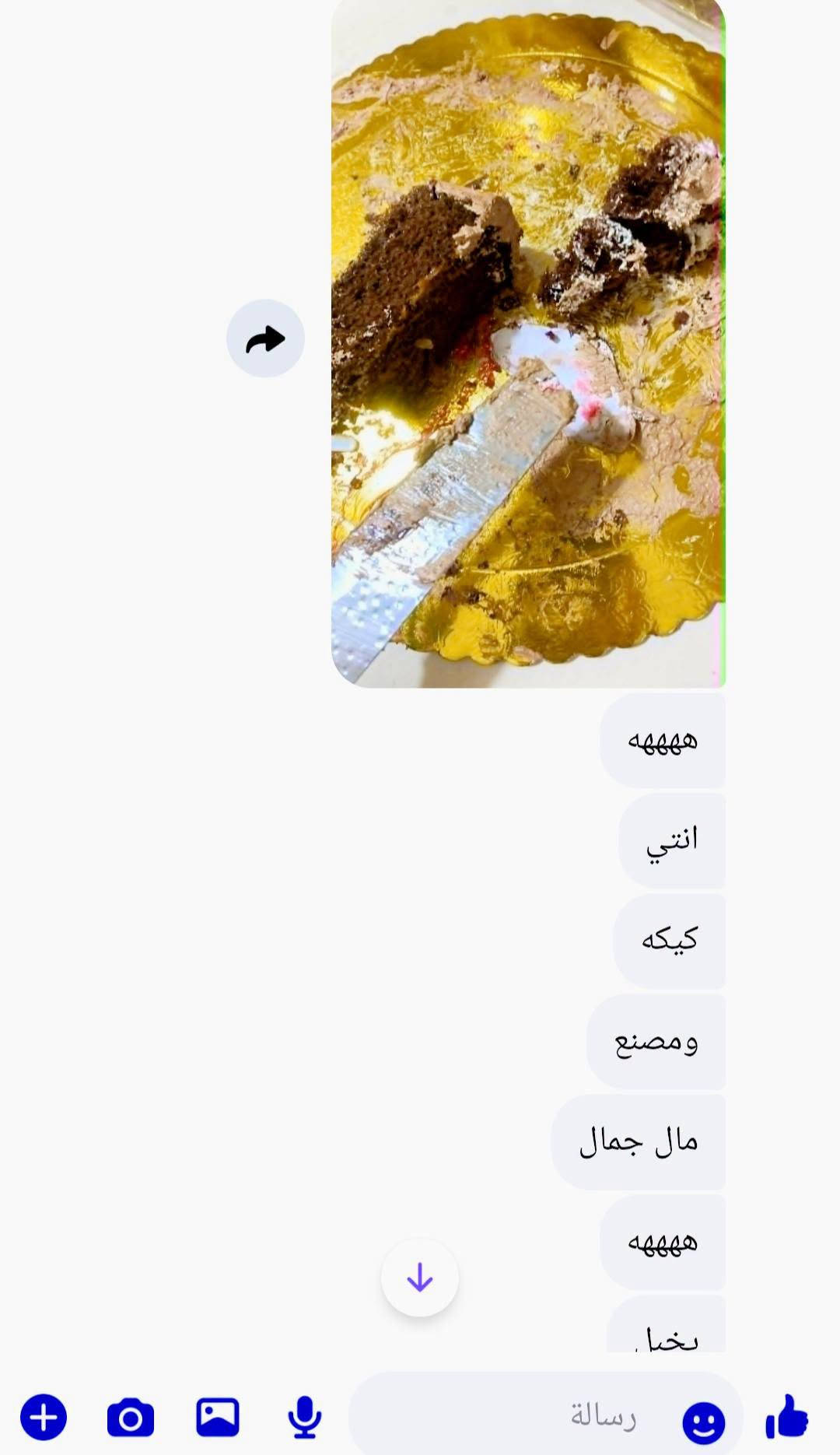 تفصيل الجميله 
#حسب طلب زبونه

نص مكتوب في الصور:
- مال جمال
- ههههه
- يخبل
- عاشت ايدج يروحي
- ورحم الله والديج
- 0:17
- تعبتججج