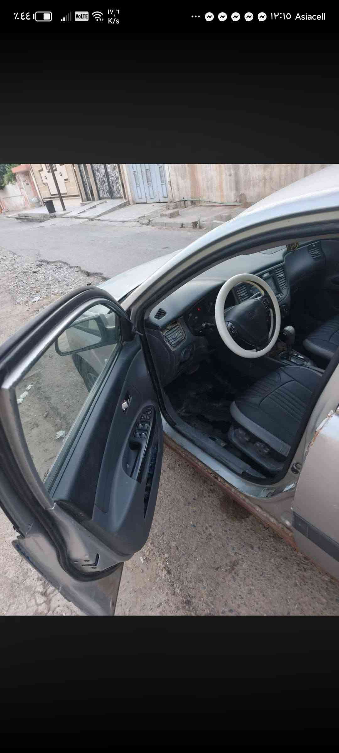 كيا برايد  مديل ٧ فول توماتيك محرك وكير محورات كورله كير توماتيتك رقم بصره سنويه ل٣٠ اجنبي بسمي شرط وكاله وتحويل بدون ضررفقط صبغها جارد مقحله مكاني موصل جديده السعر ٥٥ وبيها مجال ستفسار عرقم ***********

نص مكتوب في الصور:
- ٣٤٪ ٩,٤ K/s ١٢:١٤ Asiacell
- ٤٤٪ Volte 17.6 K/s 12:15 Asiacell