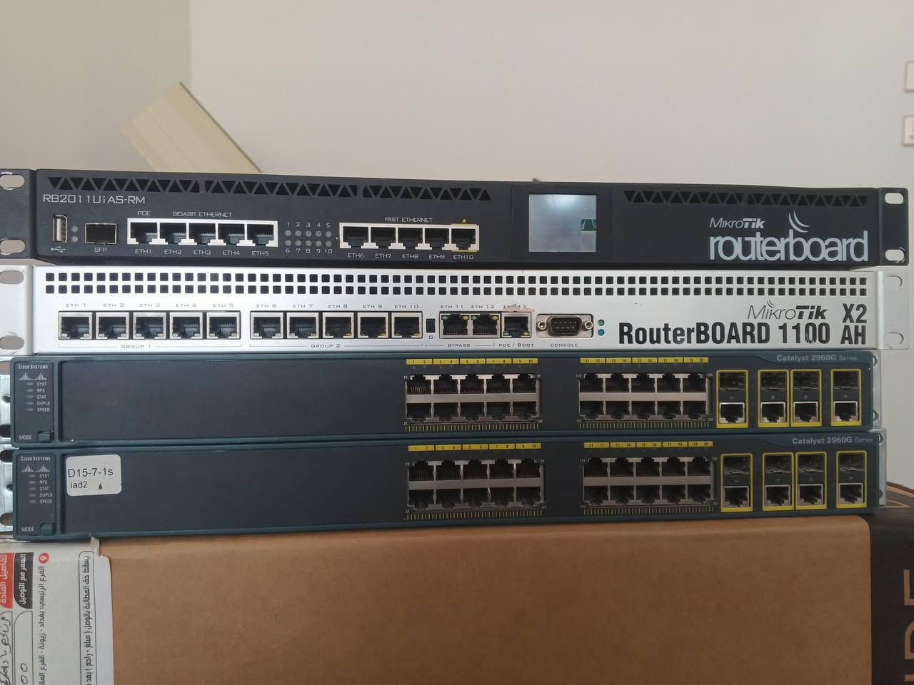 مايكروتك 1100x2
مايكروتك 2011
سسكو عدد2.. 2960..4.sfp كل بورتاته كيكا
بور سبلاي جديد مامستخدم
30 امبير الأجهزة نظيفه ...
الناصرية مركز ... السعر كلهن 350
التواصل واتساب ***********
