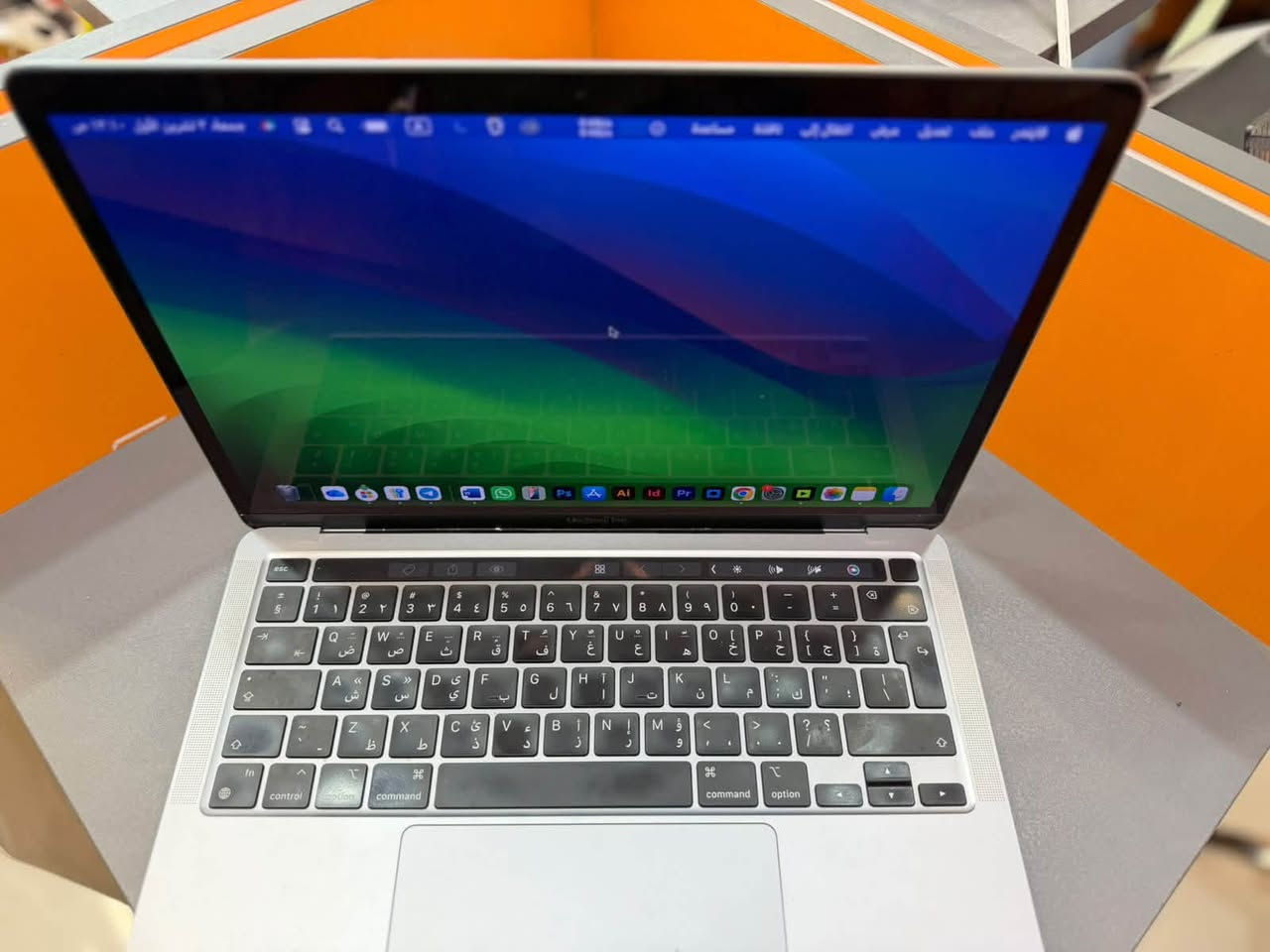 لابتوب APPLE MACBOOK 13 PRO 
المواصفات 
المعالج:Apple M1
• CPU: 8 أنوية
• GPU: 8 أو 10 أنوية
• التخزين / 512GB
• الشاشة: 13.3” Retina
• الدقة: 2560×1600
نسبة البطارية 91‎%‎
مستبدل شاشة اصلية من ابل
للتواصل ***********

نص مكتوب في الصور:
- جمعة، ٢ تشرين الأول
- 0 KB/s
- مساعدة
- نافذة
- عرض
- تعديل
- حول
- >
- macOS Sequoia
- شاشات العرض
- شاشة ريتينا مضمنة
- ١٣,٣-بوصة (٢٥٦٠ × ١٦٠٠)
- إعدادات شاشة العرض...
- مساحة التخزين
- Macintosh HD
- متوفر ٣٢٤,١٩ غ.ب. من ٤٩٤,٣٨ غ.ب.
- إعدادات مساحة التخزين...
- تقرير النظام...
- جميع الحقوق محفوظة. © 1983-2025 Apple Inc. و . موافق ENERGY STAR® - اتفاقية الترخيص - شهادة التنظيم اتفاقية ترخيص البرنامج
- MacBook Pro
- باهظة
- البحث
- المظهر
- تسهيلات الاستخدام
- خلفية الشاشة
- سطح المكتب وشريط الأيقونات
- ٢٠٢٤ Apple Inc.