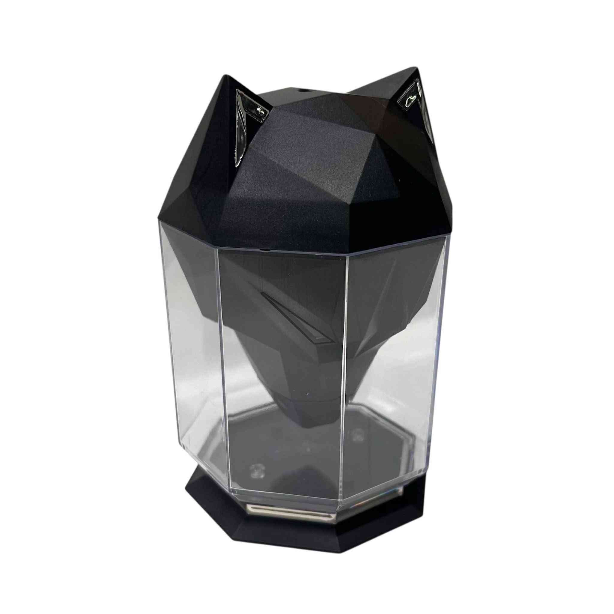 السلام عليكم.

- مرطب الهواء Guardian Humidifier جهاز يجمع بين التصميم الجمالي المبتكر على شكل رأس ذئب/ثعلب هندسي مع وظائف ترطيب وتنقية الهواء الأساسية. يعتبر إضافة أنيقة لأي ديكور منزلي أو مكتبي.

٠ تصميم فريد: يتميز بتصميم عصري وجذاب على شكل وجه ذئب/ثعلب، مما يجعله قطعة ديكور مميزة.

٠ تقنية الموجات فوق الصوتية: يعمل بتقنية الموجات فوق الصوتية لإنتاج رذاذ بارد وناعم، مما يجعله هادئًا للغاية ومثاليًا للاستخدام أثناء النوم أو العمل.

٠ إضاءة LED ليلية: يشتمل على ضوء ليلي ملون (في بعض النماذج) أو عيون الذئب المضيئة، مما يضيف جوًا مريحًا ومهدئًا للغرفة.

٠ وظيفة موزع للروائح (Aroma Diffuser): يحتوي على درج مخصص لإضافة الزيوت العطرية، مما يتيح تعطير الجو بروائح مفضلة لخلق جو من الاسترخاء والعلاج العطري.

٠ سعة مناسبة: يأتي غالبًا بسعة خزان مياه تتراوح حوالي 650 مل، مما يوفر وقت تشغيل طويل نسبيًا.

٠ يعمل بـ USB: يتم تشغيله عادةً عبر منفذ USB، مما يجعله محمولاً وسهل الاستخدام في أماكن مختلفة مثل المكتب أو غرفة النوم.

- الجهد الكهربي المقدر: 5 فولت تيار مستمر

- التيار المقدر: 1 أمبير

- خزان المياه: 650 مل

- حجم الرش: 30 مل + 5 مل/ساعة

- مادة المنتج: ABS، PS، سيليكون، أجزاء إلكترونية

- باختصار، إنه منتج عملي وذو مظهر مميز يساعد على تحسين جودة الهواء وإضافة لمسة جمالية وعطرية لمحيطك.

السعر: 12 الف دينار
توصيل كافة محافضات العراق..
بغداد: 3 الف
باقي المحافظات: 5 الف

للتواصل خاص او واتساب ***********
