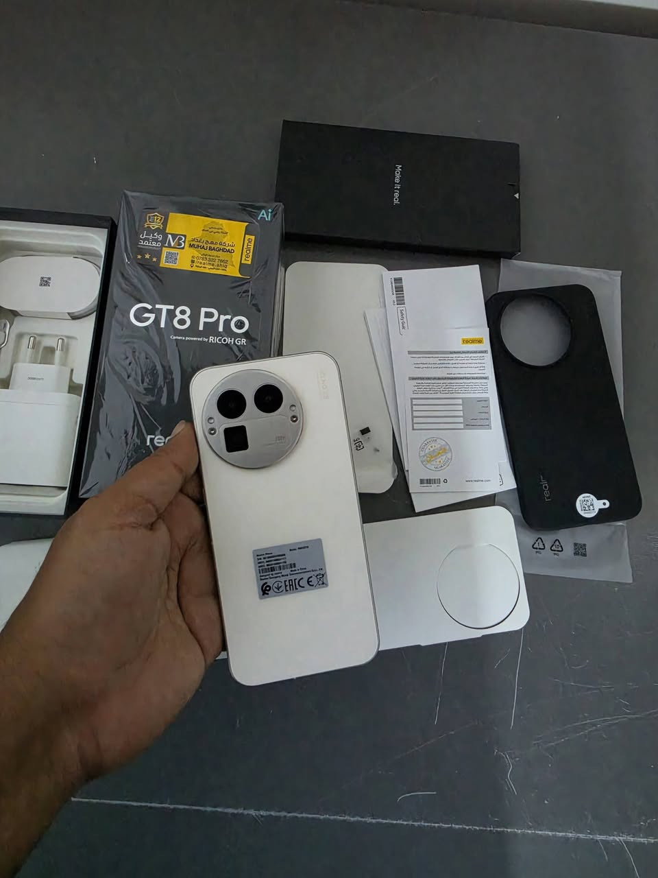 ريلمي gt 8 pro  ذاكرة 512 رام 16 ضمان وكالة MB استخدام اسبوع فقط شرط نظافة 100% ملحقات مامستعملة شرط للبيع السعر مليون و200 مجال كلش بسيط مكاني بغداد اي استفسار عالرقم ***********
