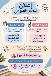 تدريس خصوصي • المرحلة المتوسطة • الدورة حي الصحة
