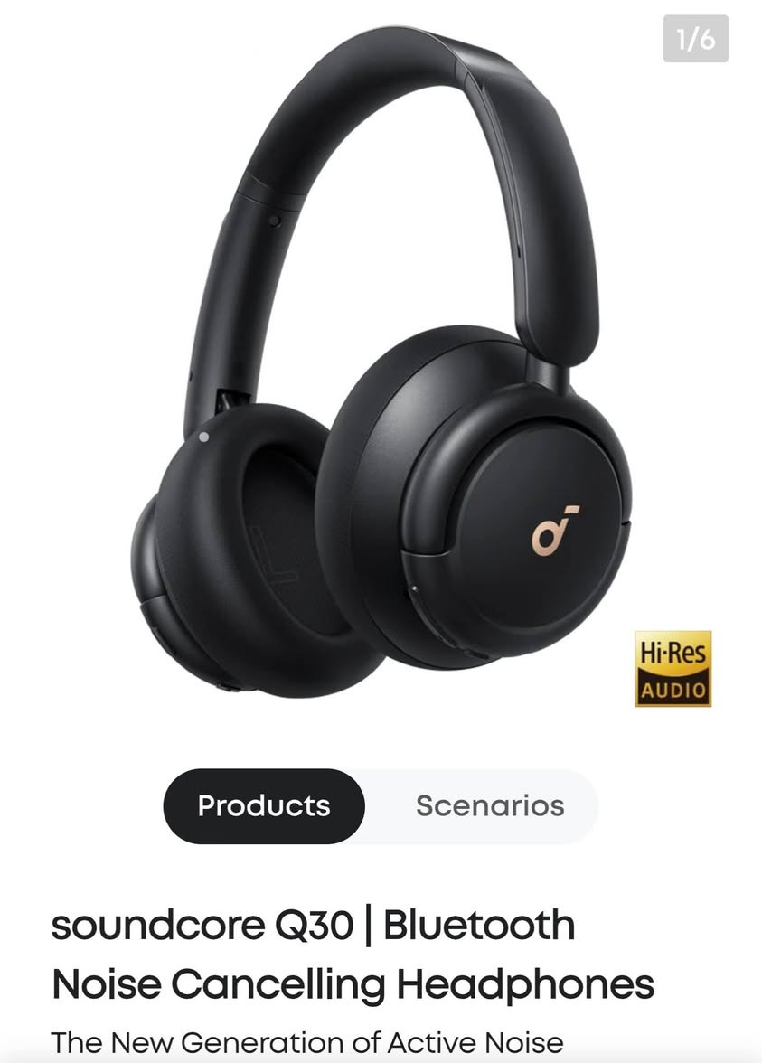 Soundcore H30i
السعر 15 الف ( مستخدم )
Soundcore Q20 
السعر 30 الف ( مستخدم )
Sound core Space one 
السعر 55 الف ( مستخدم )

المايك مع الستان: 125 الف ( جديد)

المكسر: 15 الف

التواصل: ***********

نص مكتوب في الصور:
- 1/6 Products Scenarios soundcore Q30 | Bluetooth Noise Cancelling Headphones The New Generation of Active Noise
- MICROPHONE ARM STAND HEAVY LOAD BEARING SLAPPABLE