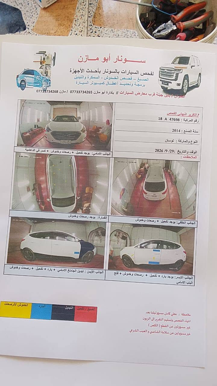 السلام عليكم 
توسان 2014 خليجي رقم بابل السونار موجود بالمنشور مكان السياره بابل مارد ع تعليقات السعر 130 بيه قطعه مبدلة
 ‏‪‪***********‬‬‏
