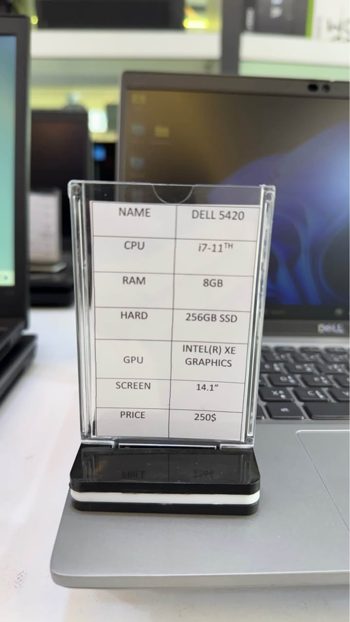 💻 Dell Latitude 5420

لەپتۆپێکی پراتیکی و پرۆفیشناڵە، زۆر گونجاوە بۆ بەکارهێنانی ڕۆژانە، خوێندن، گەڕان لە ئینتەرنێت و کارکردن. هەروەها هەڵبژاردەیەکی باشە بۆ قوتابیانی زانکۆ و کارمەندان. بەهۆی پرۆسێسەری Intel Core i7 نەوەی 11 ـەوە، ئەم لەپتۆپە ئەدایەکی باش بۆ کاری ئۆفیس، خوێندن و بەکارهێنانی چەندین بەرنامە لە یەک کاتدا پێشکەش دەکات.

🔹 تایبەتمەندییەکان:
• مۆدێل: Dell Latitude 5420
• پرۆسێسەر: Intel Core i7 – نەوەی 11
• RAM: 8GB
• Storage: 256GB SSD
• شاشە: 14.1 ئینچ

✨ گونجاوە بۆ:
✅ خوێندنی قوتابخانە و زانکۆ
✅ گەڕان لە ئینتەرنێت و سەیرکردنی ڤیدیۆ
✅ کاری Microsoft Office و کاری ئۆفیس
✅ کار و خوێندنی ئۆنلاین
✅ بەکارهێنانی ڕۆژانە و بەرنامە جۆراوجۆرەکان
🎮 توانای ڕاکردنی هەندێک یاریی سووکی هەیە، بە پێی داواکارییەکانی یارییەکە.

📩 ئەگەر زانیاری زیاتر دەتەوێت، نامەمان بۆ بنێرە یان پەیوەندیمان پێوە بکە:

📱 WhatsApp: +41 76 608 31 66
📞 Phone: ***********
______________________________________

💻 Dell Latitude 5420

لابتوب عملي واحترافي، مناسب جداً للاستخدام اليومي، الدراسة، التصفح والعمل، كما يُعتبر خياراً ممتازاً لطلاب الجامعات والموظفين. بفضل معالج Intel Core i7 من الجيل الحادي عشر، يوفر أداءً جيداً للبرامج المكتبية والاستخدام المتعدد، ويمكنه أيضاً تشغيل بعض الألعاب الخفيفة حسب متطلبات اللعبة.

🔹 المواصفات:
• الموديل: Dell Latitude 5420
• المعالج: Intel Core i7 – الجيل الحادي عشر
• الرام: 8GB RAM
• التخزين: 256GB SSD
• الشاشة: 14.1 إنچ

✨ مناسب لـ:
✅ الدراسة والمدرسة والجامعة
✅ تصفح الإنترنت ومشاهدة الفيديوهات
✅ برامج Microsoft Office والعمل المكتبي
✅ العمل والدراسة أونلاين
✅ الاستخدام اليومي وتشغيل البرامج المختلفة
🎮 إمكانية تشغيل بعض الألعاب الخفيفة حسب متطلبات اللعبة.

📩 للمزيد من المعلومات، يمكنكم مراسلتنا على الخاص أو الاتصال بنا:

📱 WhatsApp: +41 76 608 31 66
📞 Phone: *********** أربيل, العراق
