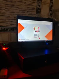 جهاز سستم كامل مع النظام !! ( الرصين ) شاشه وقارئ باركود وحافظه دخل وط...