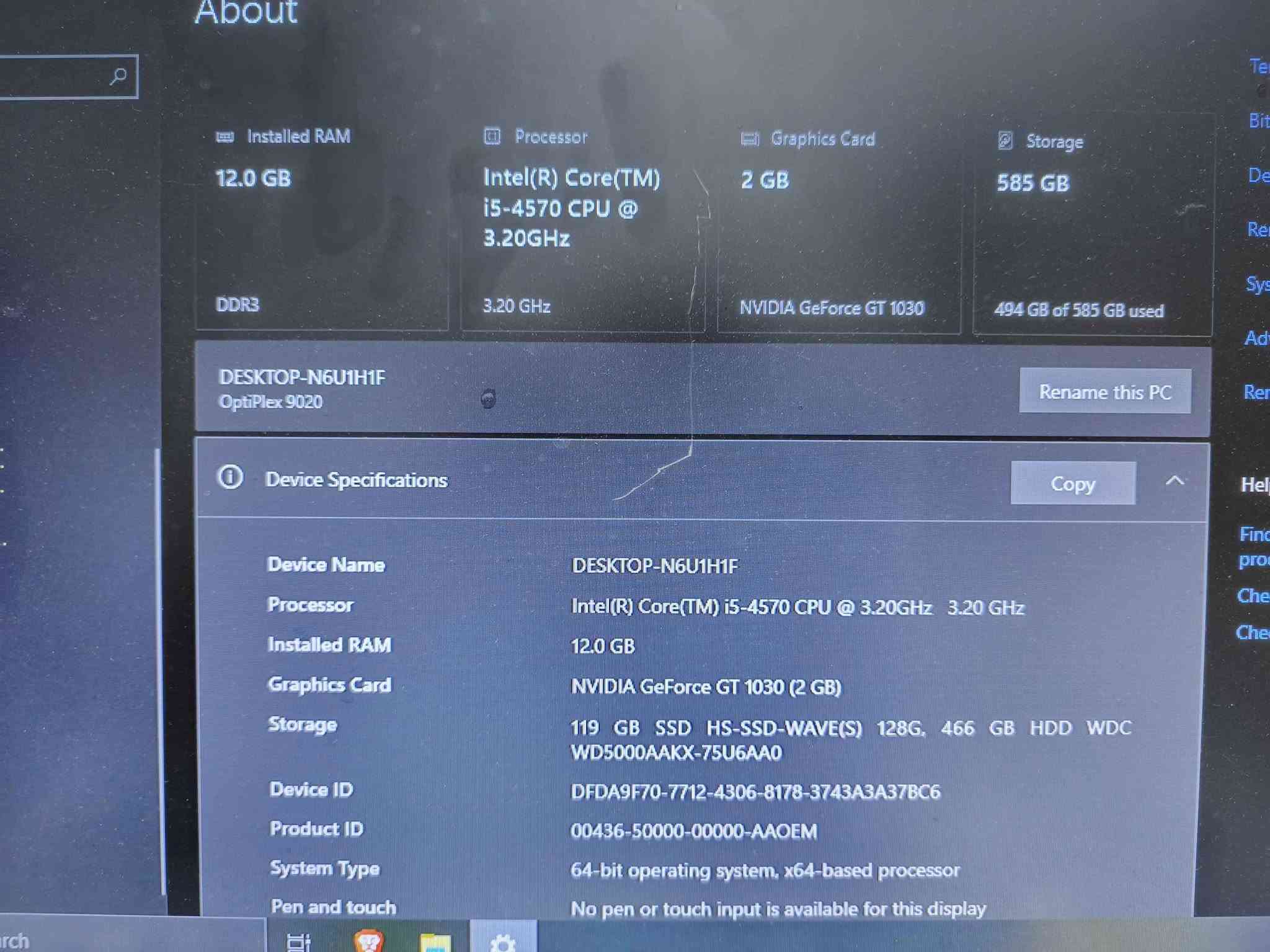 معالج i5-4570 • كرت GT 1030 • ١٢ جيجا DDR3