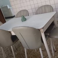 ميز طعام جام وكراسي جلد جديد بعده 6كراسي 200قفله وحزنه كامله مفاتيح كا...