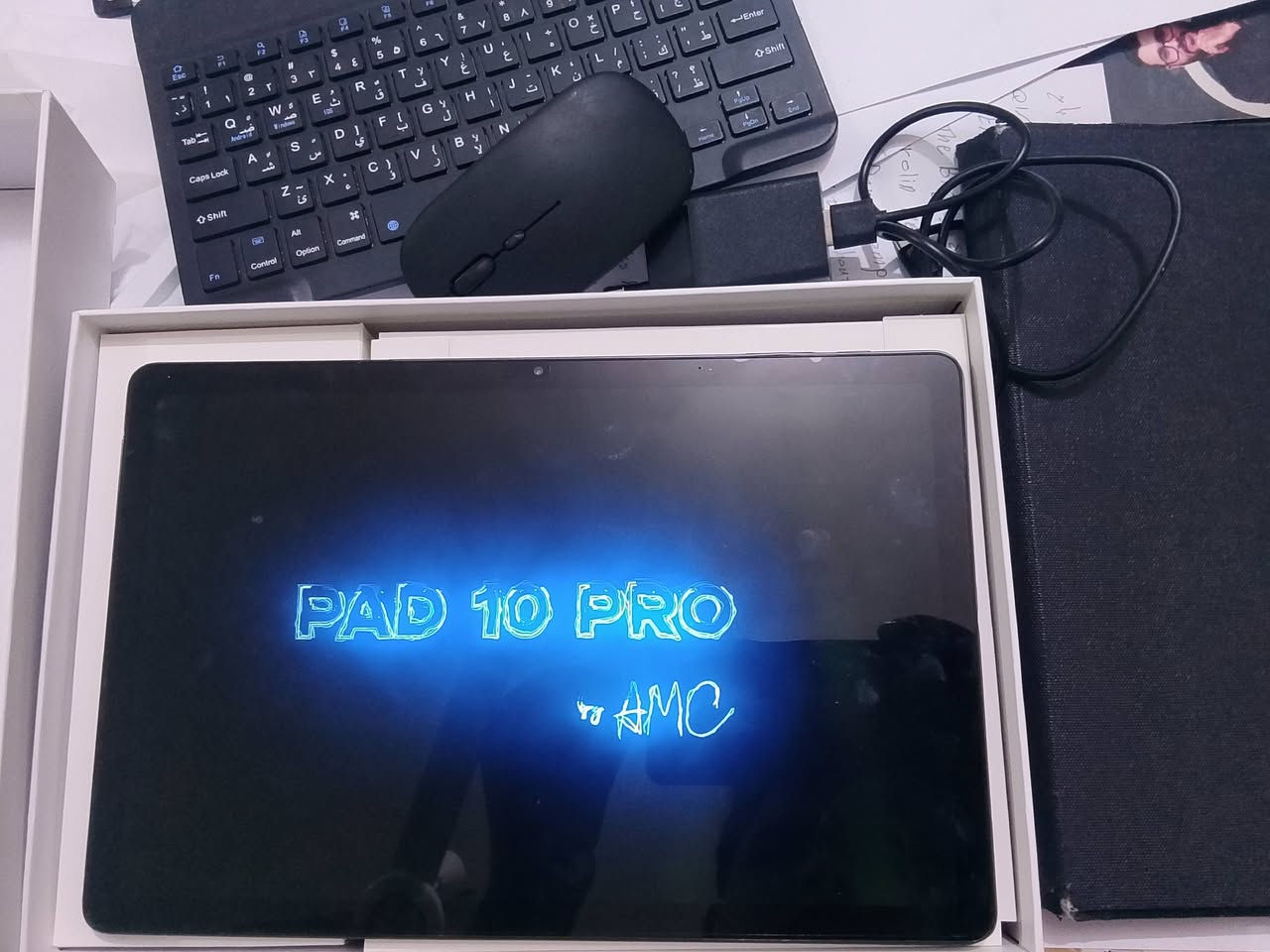 ايبادPAD 10 PRO شركه AMG الذاكره 1تيره مع ملحقاته شاحنه وكيبورد  وماوس سعه البطاريه7000 ملي امبير ايباد اخو الجديد استعمال قليل كارتونته ويا سعره 175وبي مجال للاستفسار‪***********‬‏
او علق واني اراسلك

