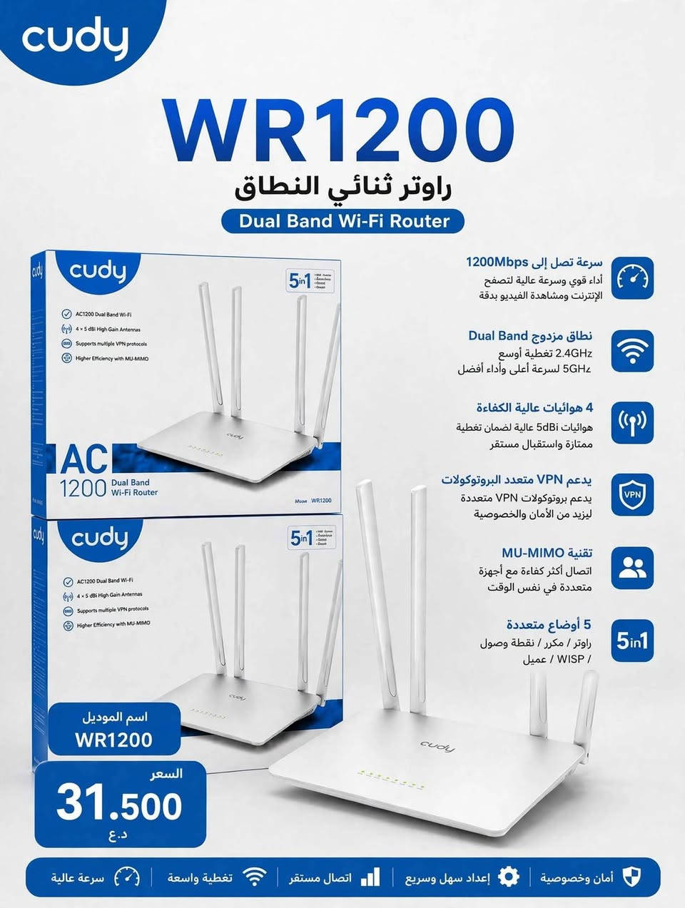 راوتر كودي • واي فاي 7 • منفذ 2.5G