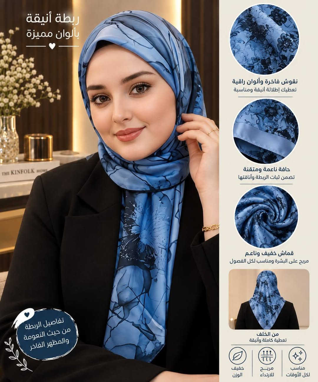 ربطات جرجيت ✨️ستن ✨️شيفون
  📏 القياس: 110سم
💰 السعر: 5,00 د.ع فقط 
متوفر توصيل

نص مكتوب في الصور:
- ربطة أنيقة بألوان مميزة نقوش فاخرة وألوان راقية تمنحك إطلالة أنيقة ومناسبة حافة ناعمة ومتقنة تضمن ثبات الربطة وأناقتها قماش خفيف وناعم مريح على البشرة ومناسب لكل الفصول من الخلف تغطية كاملة وأنيقة مناسب لكل الأوقات مريح للارتداء خفيف الوزن تفاصيل الربطة من حيث النعومة والمظهر الفاخر
- ربطة أنيقة بألوان مميزة
- نقوش فاخرة وألوان راقية تعطيكم إطلالة أنيقة ومناسبة
- حافة ناعمة ومتقنة تضمن ثبات الربطة وأناقتها
- قماش خفيف وناعم مريح على البشرة ومناسب لكل الفصول
- تفاصيل الربطة من حيث النعومة والمظهر الفاخر
- من الخلف تغطية كاملة وأنيقة
- مناسب لكل الأوقات
- مريح للارتداء
- خفيف الوزن
- ربطة أنيقة بألوان مميزة نقوش فاخرة وألوان راقية تعطيك إطلالة أنيقة ومناسبة حافة ناعمة ومتقنة تضمن ثبات الربطة وأناقتها قماش خفيف وناعم مريح على البشرة ومناسب لكل الفصول من الخلف تعطية كاملة وأنيقة مناسب لكل الأوقات مريح للارتداء خفيف الوزن تفاصيل الربطة من حيث النعومة والمظهر الفاخر
- تفاصيل الربطة
- حواف مزخرفة بأحجار لامعة
- بشكل أنيق وهادئ
- قماش الربطة
- قماش ستريج ناعم ومريح
- من الخلف
- تغطية كاملة وأنيقة
- مناسبة
- لكل الأوقات
- مريحة
- للارتداء
- خفيفة
- الوزن
- بسيطة .. ناعمة .. وتكمل جمالك ربطة جرجيت أناقة بسيطة .. لكل يوم القماش: جرجيت القياس: 105 سم (قياس مناسب ومريح) السعر: 5,000 دينار الترتيب: مرتبة وسهلة باللبس مميزات الربطة قماش جرجيت ناعم وخفيف ما يسبب حرارة ثبات عالي على الرأس مناسبة للدوام والمشاوير والمناسبات متوفرة بعدة ألوان حسب المتوفر للطلب والاستفسار راسلونا بالخاص قياس الربطة 105 سم 105 سم تفصيلة القماش من الخلف جودة .. راحة .. أناقة
- ربطة أنيقة بألوان مميزة نقوش فاخرة وألوان راقية تمنحك إطلالة أنيقة ومتناسقة حافة ناعمة ومتقنة تضمن ثبات الربطة وأناقتها قماش خفيف وناعم مريح على البشرة ومناسب لكل الفصول تفاصيل الربطة من حيث النعومة والمظهر الفاخر من الخلف تغطية كاملة وأنيقة مناسب لكل الأوقات مريح للارتداء خفيف الوزن
- ربطة أنيقة بألوان مميزة نقوش عصرية وألوان هادئة تمنحك إطلالة أنيقة ومختلفة حافة ناعمة ومتلقنة تضمن ثبات الربطة وأناقتها قماش خفيف وناعم مريح على البشرة ومناسب لكل الفصول من الخلف تغطية كاملة وأنيقة مناسب لكل الأوقات مريح للارتداء خفيف الوزن تفاصيل الروبة من حيث النعومة والمظهر الفاخر