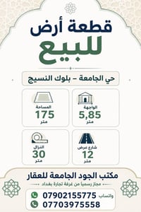 لا توجد تفاصيل  نص مكتوب في الصور: - قطعة أرض للبيع حي الجامعة - بلوك ...