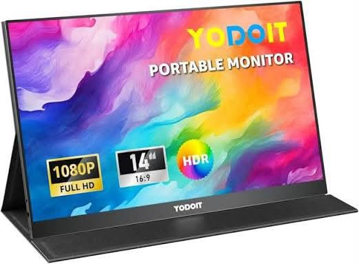 شاشه portable
حجم 14in
1080
Fhd
60hz
 كامل ملحقاتها 
بيها منفذ mini hdmi to hdmi
بيها type c to type c
بيها سبيكرات  
تشتغل عله تلفون
حاسبه
كونسل 
ننتندو 
ستيم دك

الشاشه جديده غير مستخدمه السعر
65 الف

نص مكتوب في الصور:
- YODOIT PORTABLE MONITOR 1080P FULL HD 14" 16:9 HDR