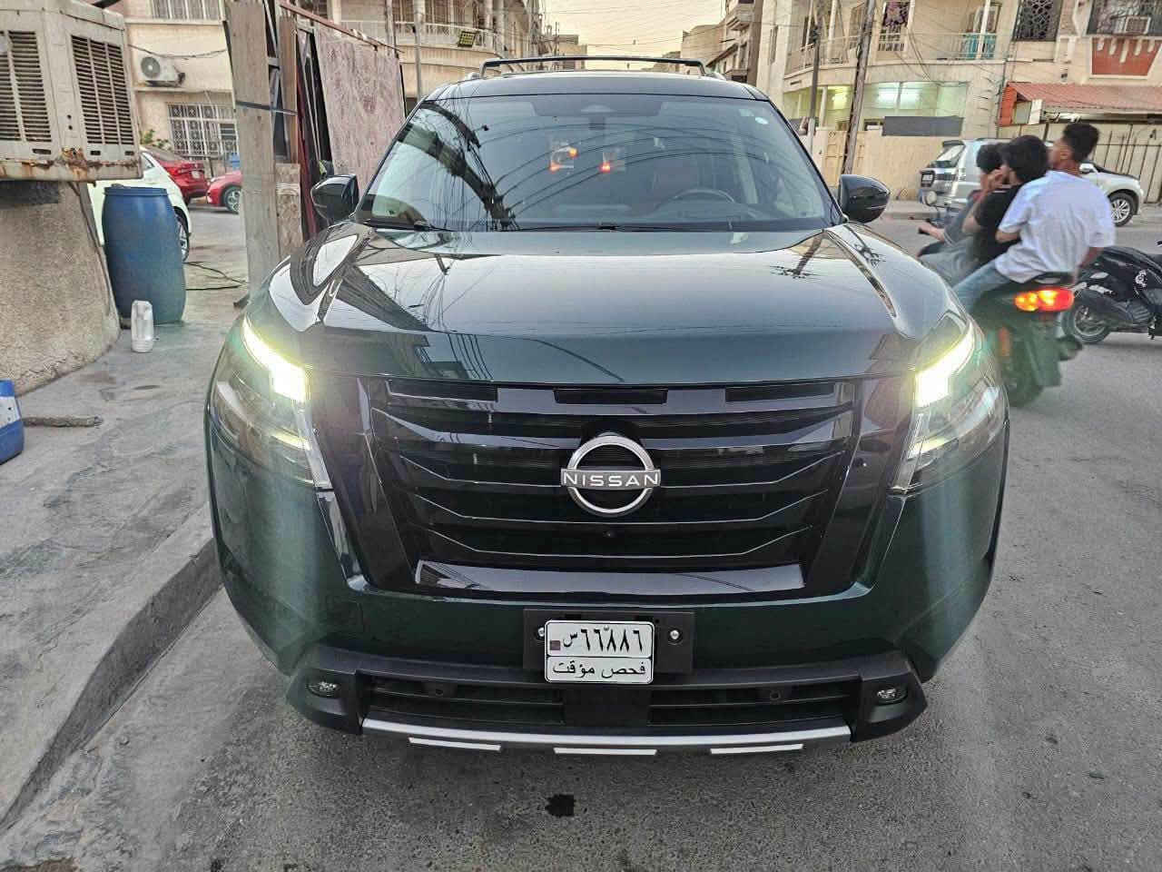 السلام عليكم
للبيع
NISSAN PATHFINDER PLATINUM 4WD  
 
من اعلى المواصفات بلاتينيوم 

اللون:  اخضر زيتوني مميز 
الموديل : 2024
نوع المحرك : 6 سلندر (3.5L)
السعر:275

عداد المسافه:34 الف مايل 

الضرر: تبديل ابواب جهة السائق نفس اللون السياره بدون صبغ صور الحادث مرفقه
المواصفات: PLATINUM
السياره مرقمه بغداد كتاب شهداء رقم مميز 70800

فتحة بانوراما
داتا شو
كيج الكتروني
خمس كاميرات (360)
بصمه تشغيل
بصمة اربع ابواب
تشغيل عن بعد 
كشنات امامي تبريد
كشنات تدفئة 
ستيرن تدفئة 
كشنات كهرباء
رادار امامي
رادارات جانبيه
رادار خلفي
حساس خلفي
شاشه كبيرة
مانع انزلاق
كروز سرعه
هاند بريك بصمه
اوتو هولد
نظام ايكو نورمال سبورت
صندوق كهرباء
7 راكب
وبقية مواصفات PLATINUM المعروفة 

العنوان :
بغداد حي القاهره  ‏‎

‏‎للاتصال والاستفسار :
***********
