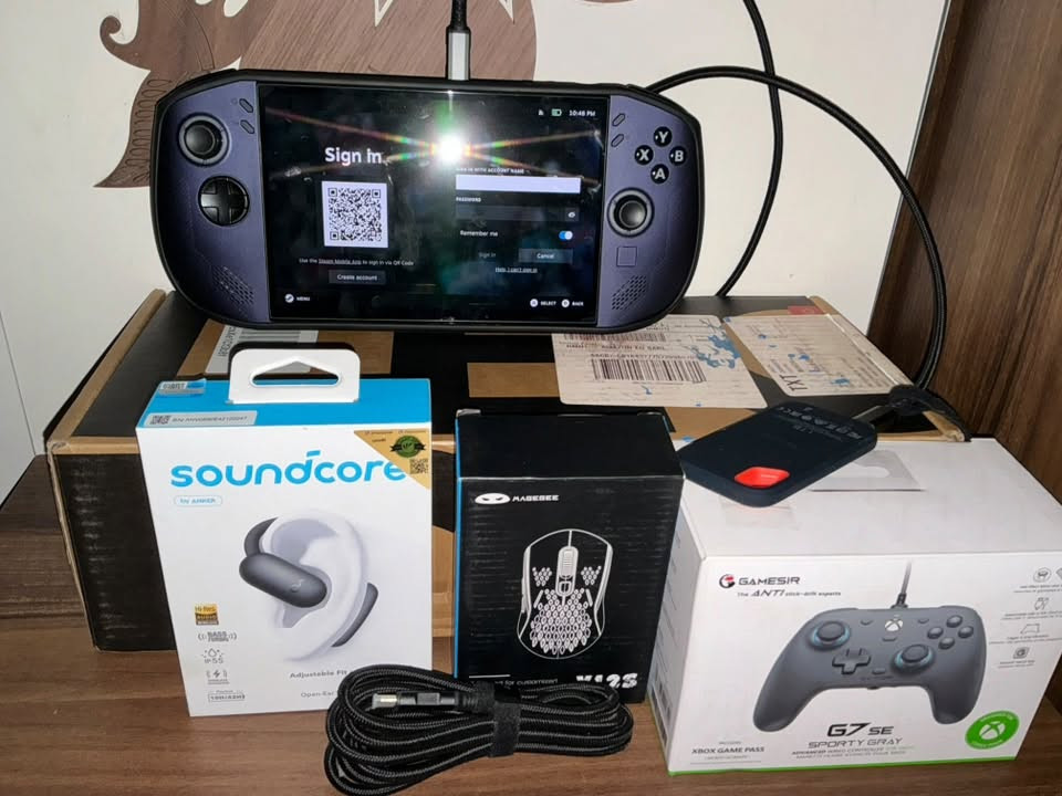 السلام عليكم
لينوفو ليجن كو اس نظام os steam
ذاكراة نص تيرا
مع هارد واحد تيرا san disk
منصب عليه وندوز 11برو (المفتاح مفعل بالمذربورد)
مع كفر حماية خارجي مع لاصق شاشة مع 
اللون بنفسجي غامق  مع سماعة انكر ترجمة جميع اللغات كيمنك
مع جوستك كيم سير مع ماوس وكيبل hdmi to c
تريد اتشغله ستيم او وندوز النظامين يمك
وانته تختار
السعر  مليون دينار
***********
