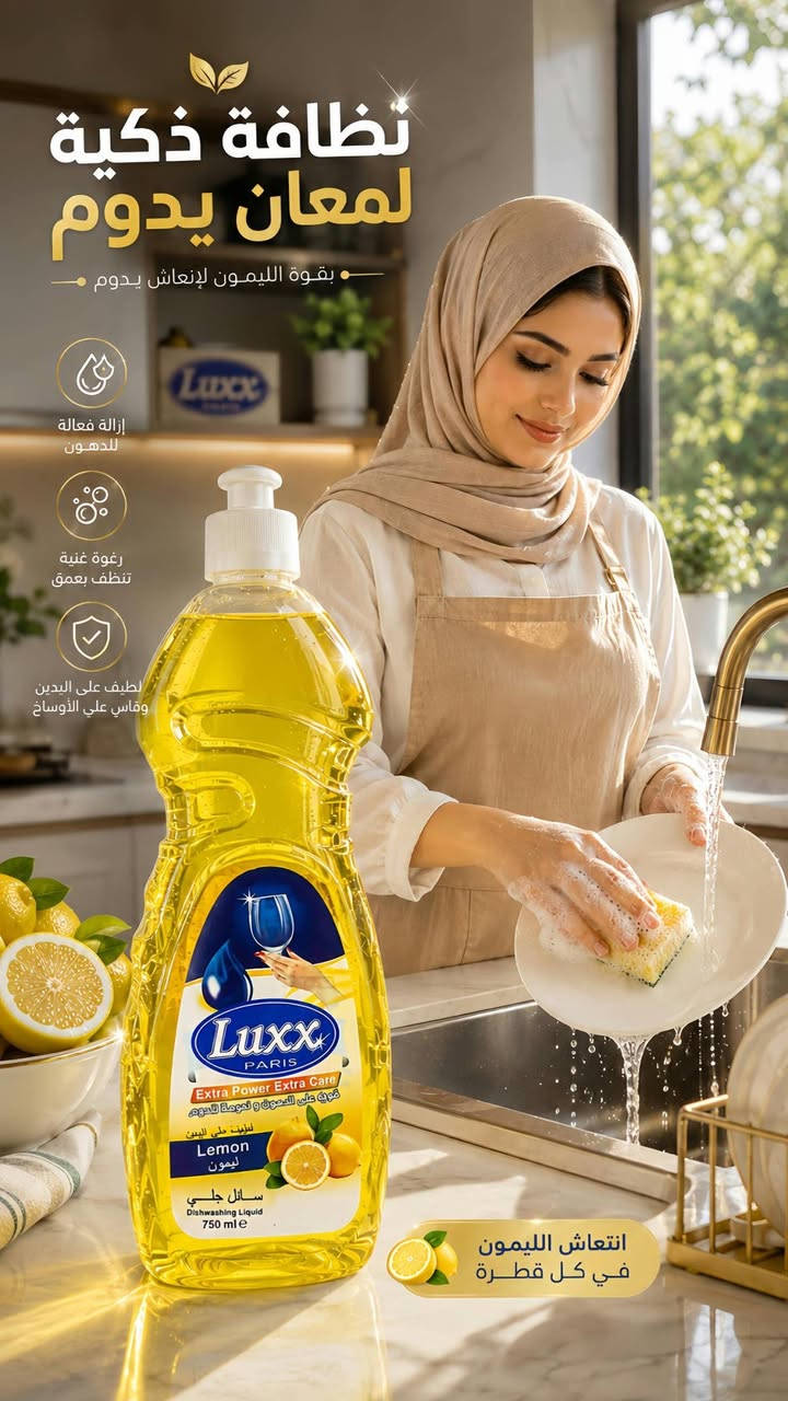 ✨ شركة لوكس باريس للمنظفات ✨
نظافة تدوم... وانتعاش يزيد 🌿🍊

✅ رغوة قوية لتنظيف فعال ولمعان رائع
✅ تركيبة متطورة بـ 11 إنزيم
✅ كارتون 5 طبقات لحماية أفضل أثناء النقل
✅ متوفر بـ 4 نكهات مميزة: برتقال 🍊 | ليمون 🍋 | فراولة 🍓 | تفاح 🍏
✅ إزالة الدهون بسهولة ولمعان من أول غسلة

📞 للتواصل والطلبات:
☎️ *********** واتساب 
☎️ ***********

🚚 تجهيز الطلبات والشحن إلى جميع المحافظات
🏠 زاهي لوكس باريس... اختيار كل بيت ذكي. ✨
