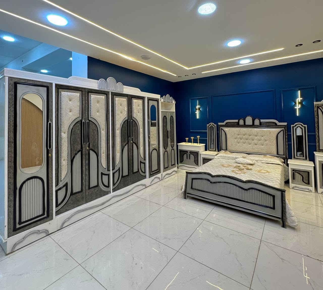 غرفة مرمري • ٧ قطع • دولاب ٦ باب