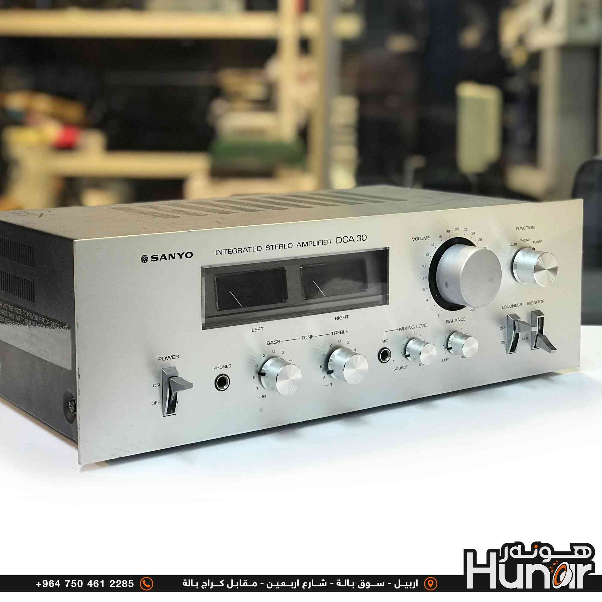 SANYO MODELDCA 30 INTEGRATED STERIO AMPLIFIER SILVER FACE
MADE IN JAPAN
           ......... ســـعـــر ( ۱۸۰ ) ٲلــــــــف.............
( کوردی • عربي )

🟢توصيل موجود الي جميع المحافضات
🟡گەياندن هەیە بۆ هەموو شوێنێک

🟠مــعـرض هــونـەر
🔸للـصوتــیات(امبلیفایر• سماعة• رادیو• انتیك• مایكروفون)
🔸عــنـوان• اربیل سوق بالة • شارع اربعین
🔸مـوبایـل• ***********
                   ***********

🔵پـێـشانـگای هــونـەر
🔹بۆ ئامێری دەنگی و کارەبایی(ئیمپلیفایر• سەماعە• ڕادیۆ• مایکرۆفۆن)
🔹ناونیـشان• هەولیر • بازاری لەنگەی ٤۰م
🔹مـــۆبـایـل• 
***********
***********

•••••••••••••••••••••••••••••••••••••••••••••••••••
#iraq #kurdistan #duhok #zaxo #hawler #karbala #slemani #erbil #baghdad #kurd #kurdish #akre  #karkuk #kuwait #najaf
#amplifier #audio #subwoofer #sound #music #audiophile #bass #stereo #amplifiers #speaker #soundsystem #speakers
#اربيل #العراق #بغداد

نص مكتوب في الصور:
- +964 750 461 2285 اربيل - سوق بالة - شارع اربعين - مقابل كراج بالة Hunar
- +964 750 461 2285 اربيل - سوق بالة - شارع اربعين - مقابل كراج بالة هونر Hunor
- 10cm 40cm 23cm +964 750 461 2285 اربيل - سوق بالة - شارع اربعين - مقابل كراج بالة هونر Hunor
- +964 750 461 2285 اربيل - سوق بالة - شارع اربعين - مقابل كراج بالة
