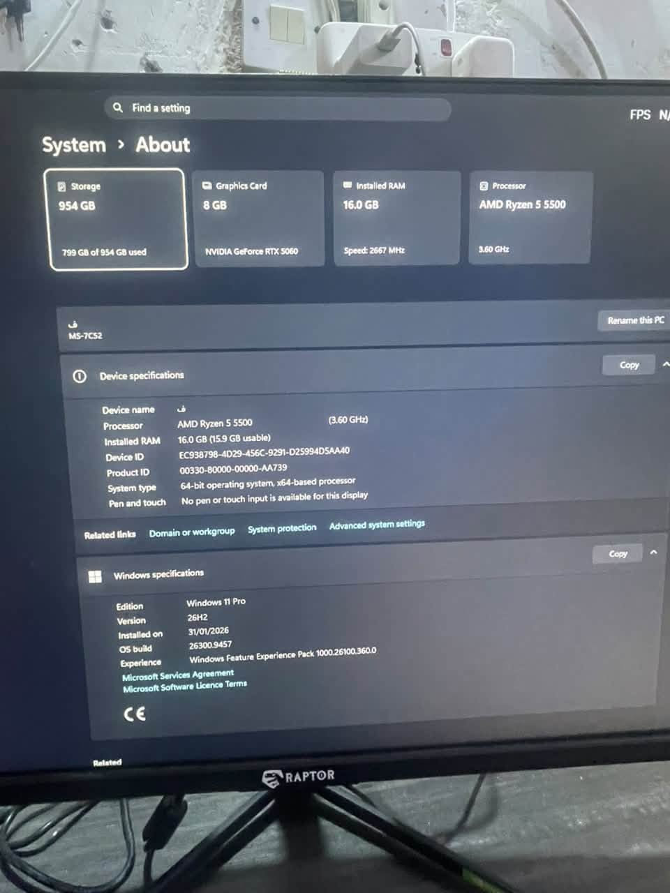 كرت RTX 5060 • Ryzen 5 5500 • SSD 1 تيرا