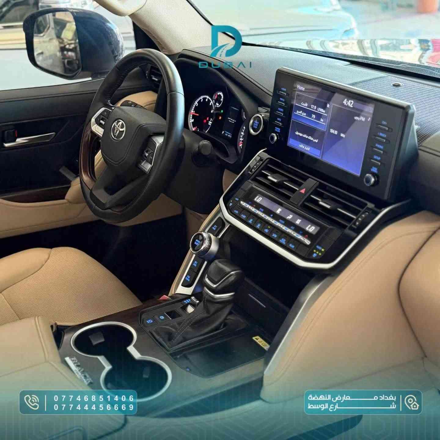 🚗 Toyota Land Cruiser GXR Black Edition 2024

✅ موديل 2024
✅ Black Edition
✅ فئة GXR
✅ ضمان شركة SAS
ماشيه 49000 الف

أبرز المواصفات:

▪️ محرك V6 سعة 4000 سي سي تنفس طبيعي
▪️ كاميرات محيطية 360°
▪️ رادارات وأنظمة مساعدة السائق
▪️ حساسات أمامية وخلفية
▪️ LED نهاري مع عدسات زنون
▪️ شريط إضاءة خلفي LED متصل
▪️ فتحة سقف
▪️ مقاعد جلد كهربائية مع التدفئة والتبريد
▪️ تحكمات ستيرن مع مثبت سرعة وأوامر صوتية
▪️ شاشة وسطية تدعم Apple CarPlay وAndroid Auto
▪️ عدادات رقمية
▪️ شاحن لاسلكي
▪️ ثلاجة
▪️ شاشتان للركاب في الخلف
▪️ تبريد مركزي للمقاعد الخلفية
▪️ تشغيل بصمة ودخول ذكي
▪️ 7 مقاعد

✨ سيارة وكالة SAS

📍 بغداد – معارض النهضة – شارع الوسط
***********
